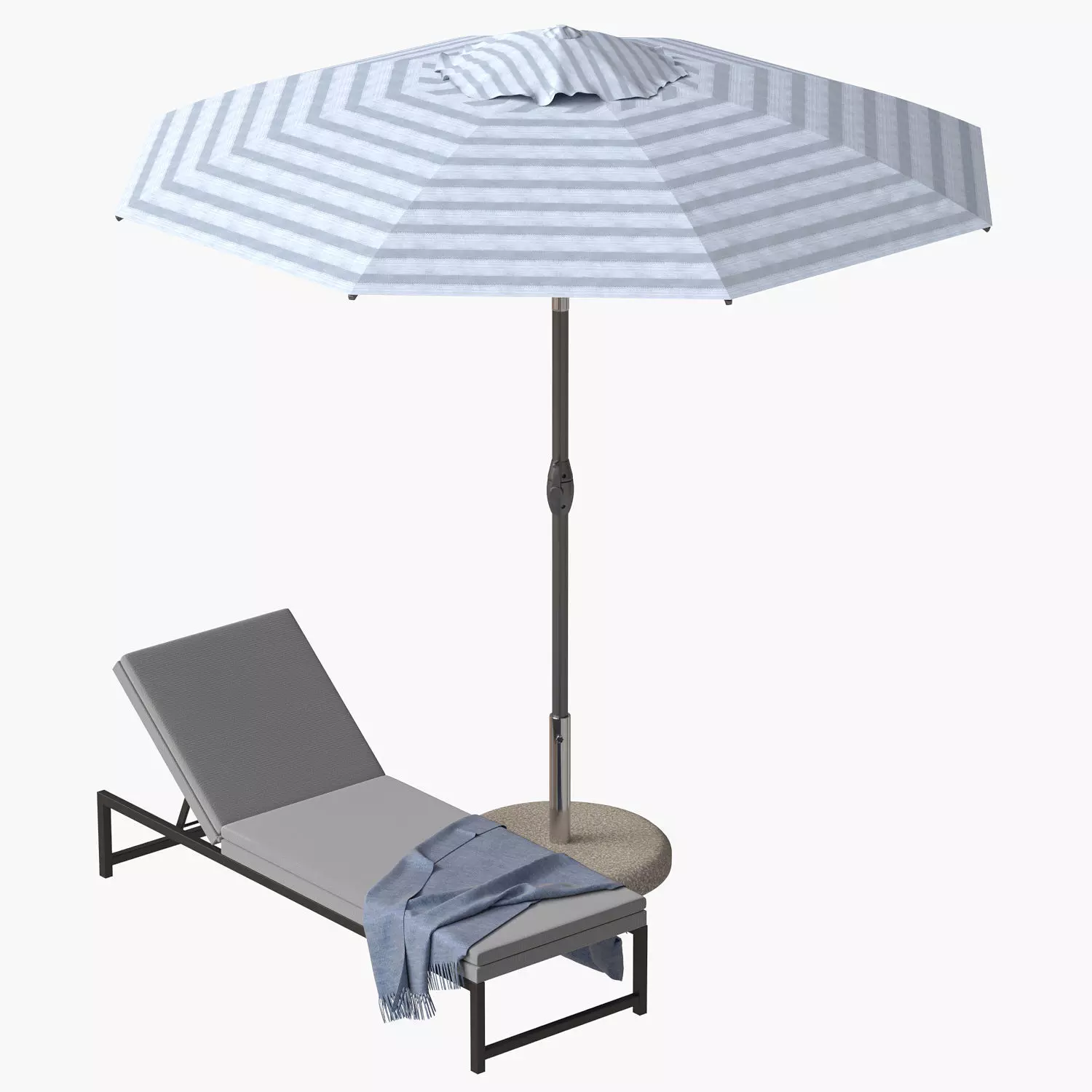 Beach umbrella Low-poly 3D model