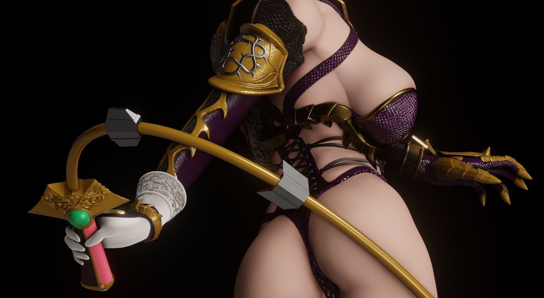 Soul Calibur Ivy - 1TO10 STL FILE 3D PRINT MODEL 3D print model_16