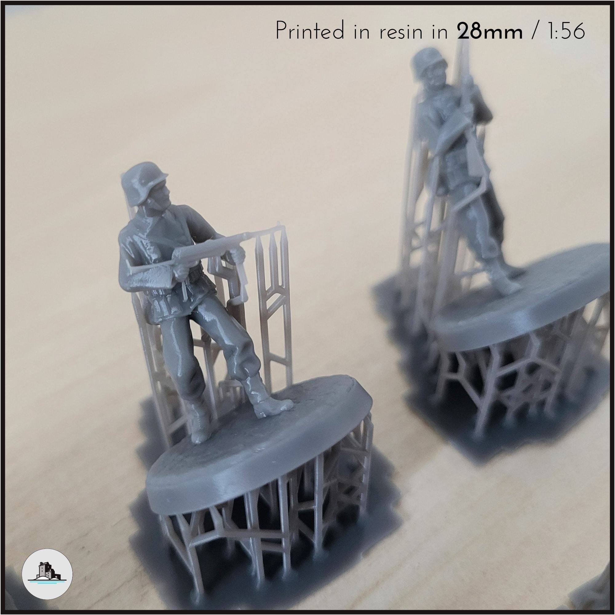 Set of five German WW2 infantry troops with MP40 and K98k 4 3D print model_7