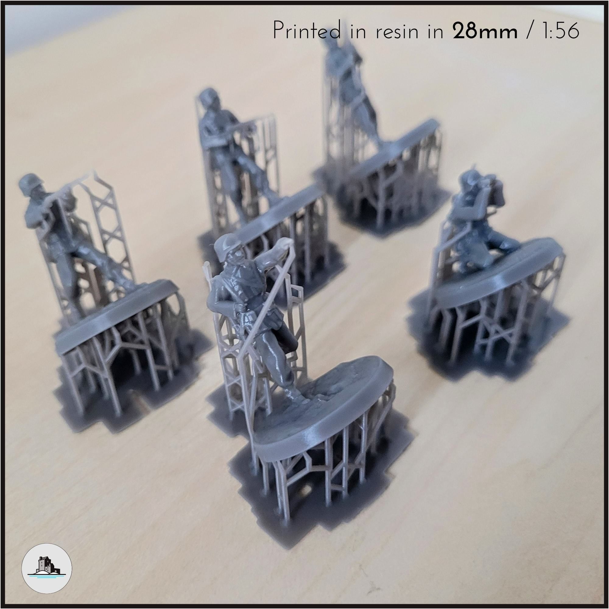 Set of five German WW2 infantry troops with MP40 and K98k 4 3D print model_6