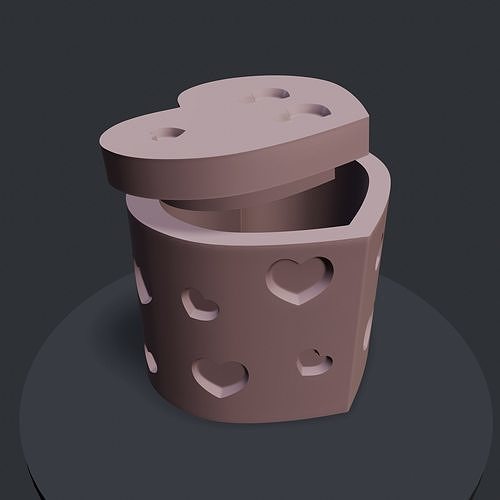 Pot in the shape of a heart 3D print model