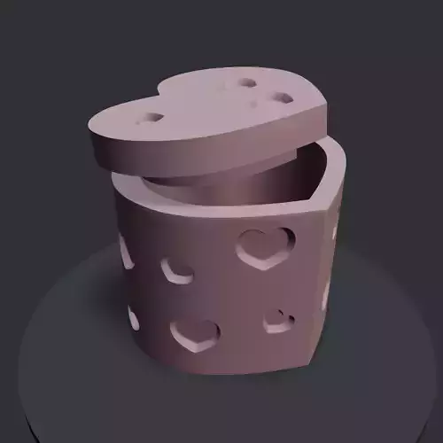 Pot in the shape of a heart 3D print model