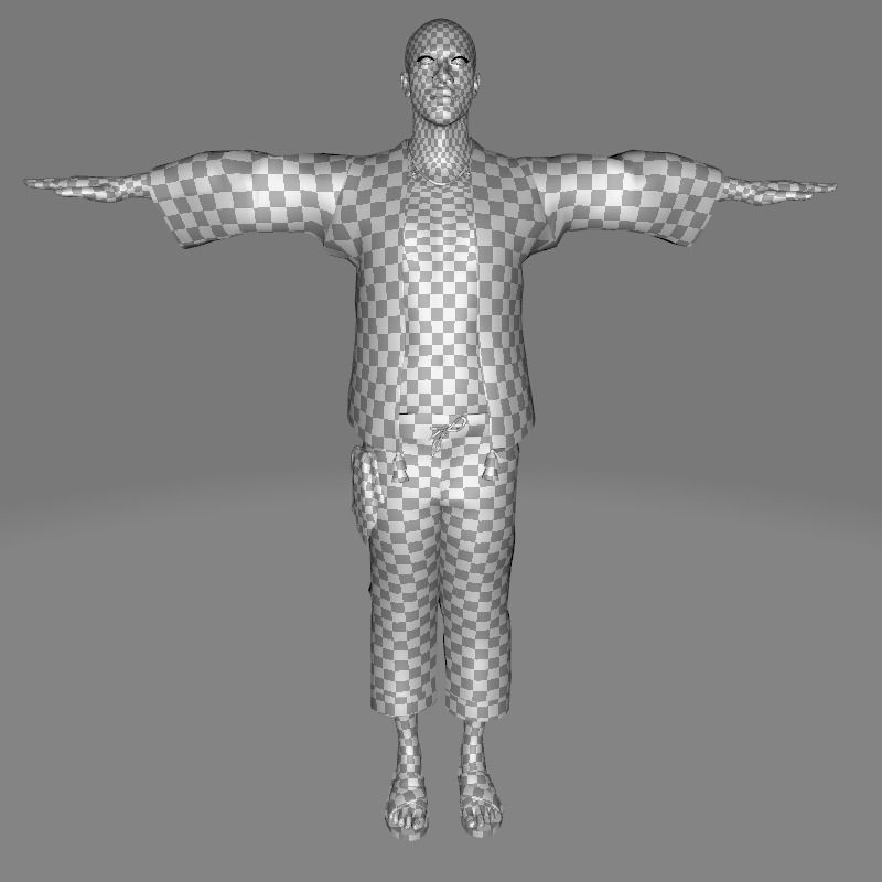 Marcus- Summer Getaway Male Avatar in Tropical Outfit Low-poly 3D model_50