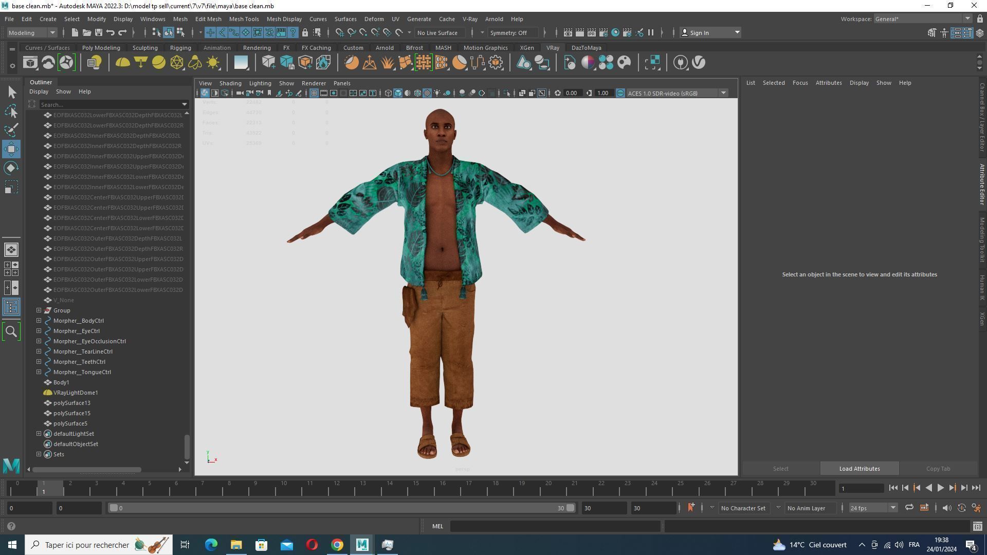 Marcus- Summer Getaway Male Avatar in Tropical Outfit Low-poly 3D model_39