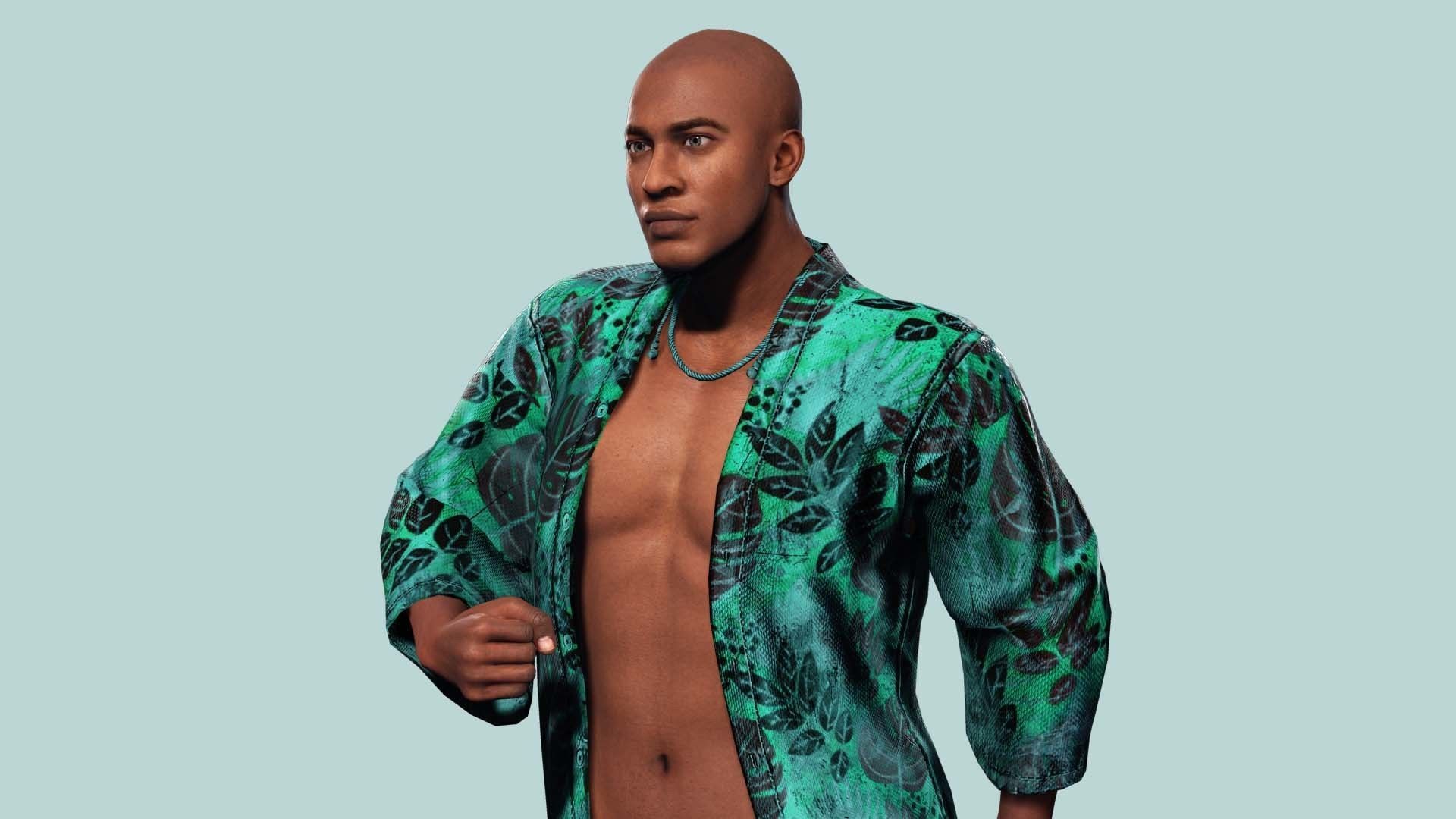 Marcus- Summer Getaway Male Avatar in Tropical Outfit Low-poly 3D model_6