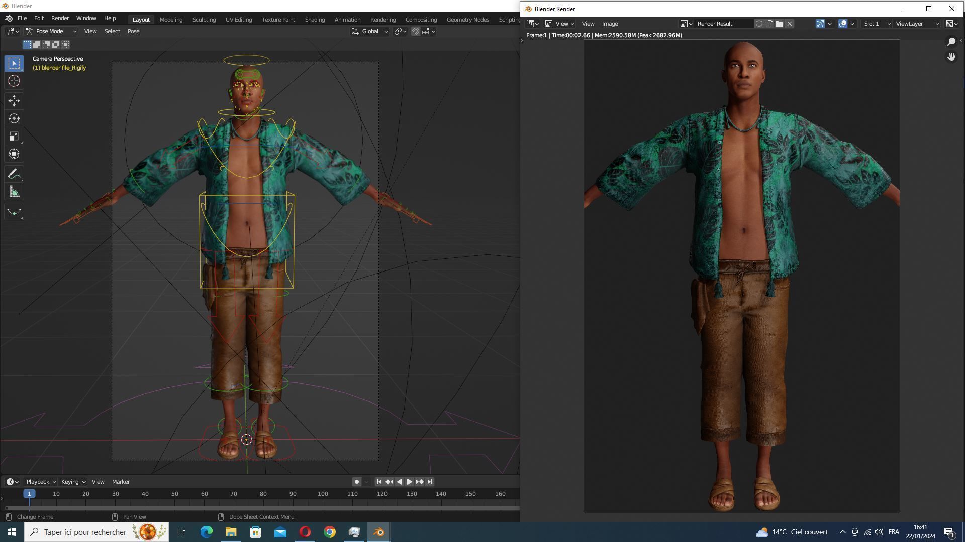 Marcus- Summer Getaway Male Avatar in Tropical Outfit Low-poly 3D model_33
