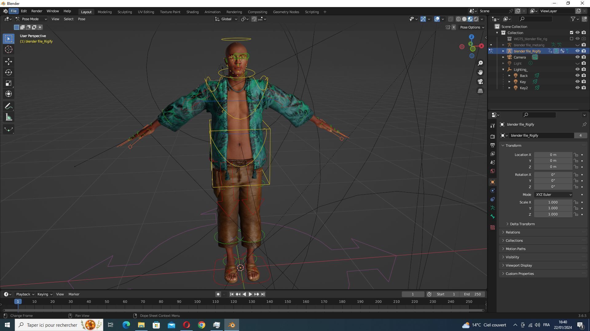 Marcus- Summer Getaway Male Avatar in Tropical Outfit Low-poly 3D model_31