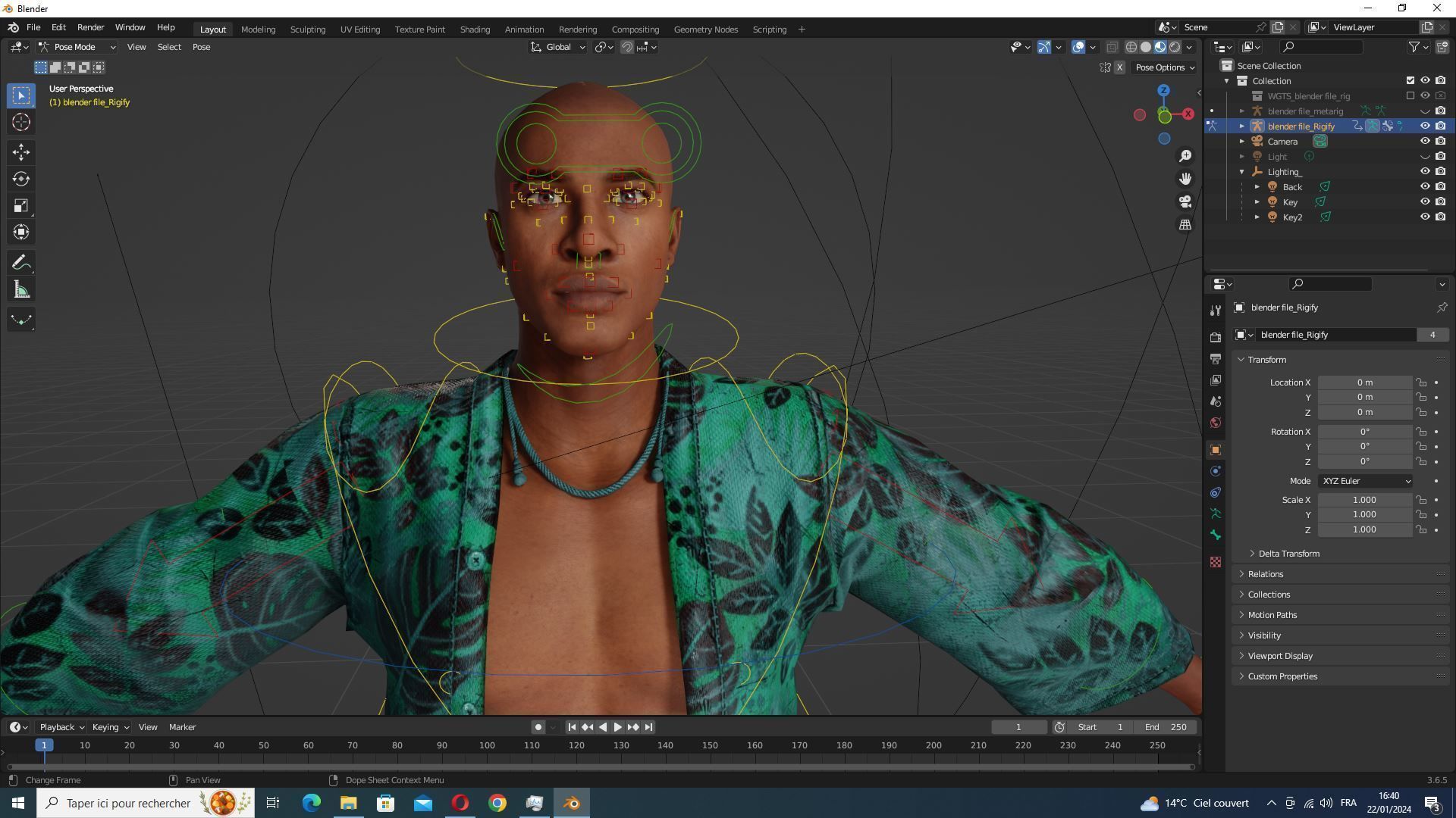 Marcus- Summer Getaway Male Avatar in Tropical Outfit Low-poly 3D model_32
