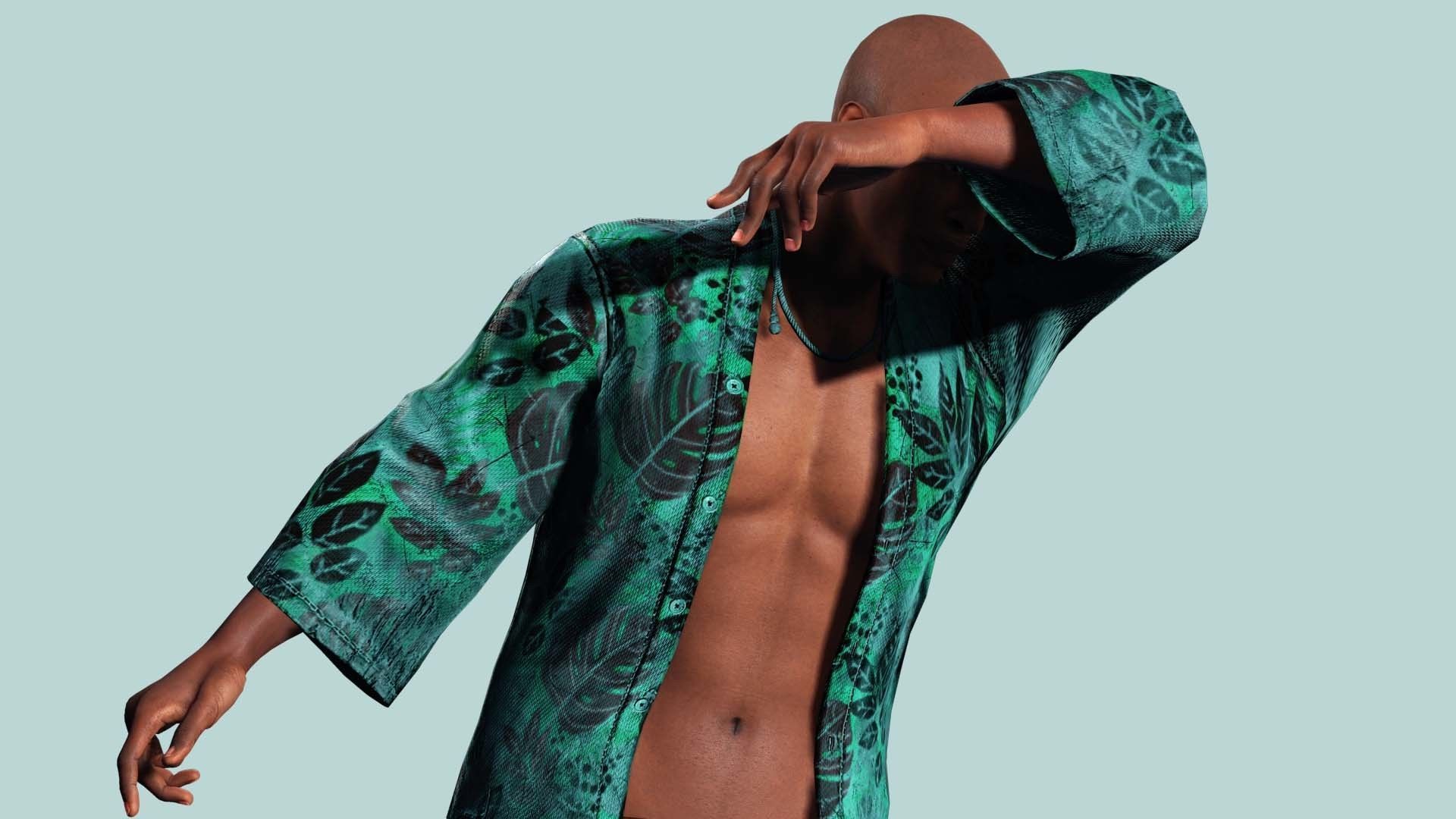 Marcus- Summer Getaway Male Avatar in Tropical Outfit Low-poly 3D model_3