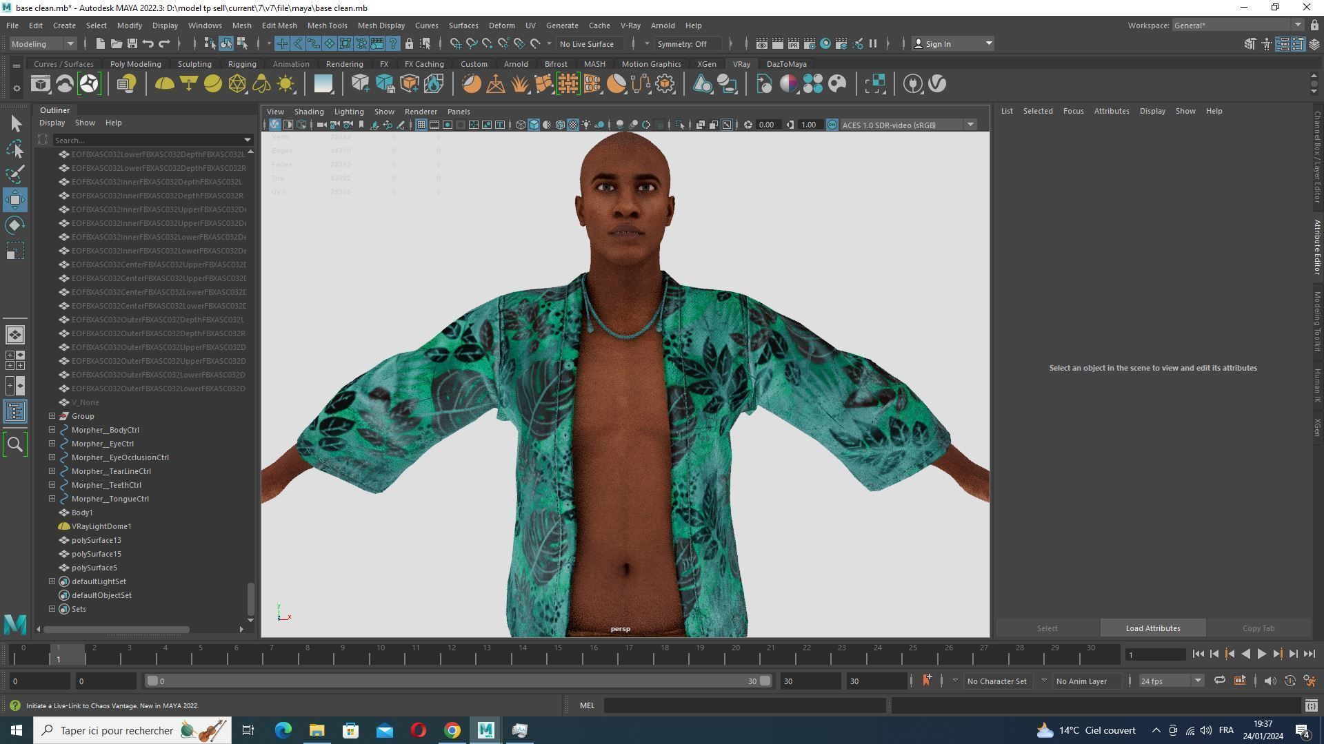 Marcus- Summer Getaway Male Avatar in Tropical Outfit Low-poly 3D model_38