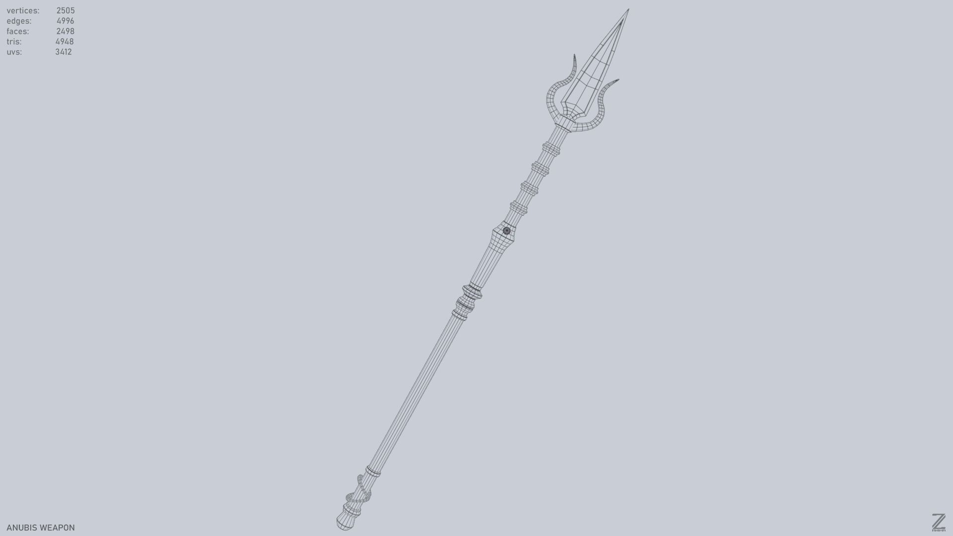 Anubis weapon Low-poly 3D model_15