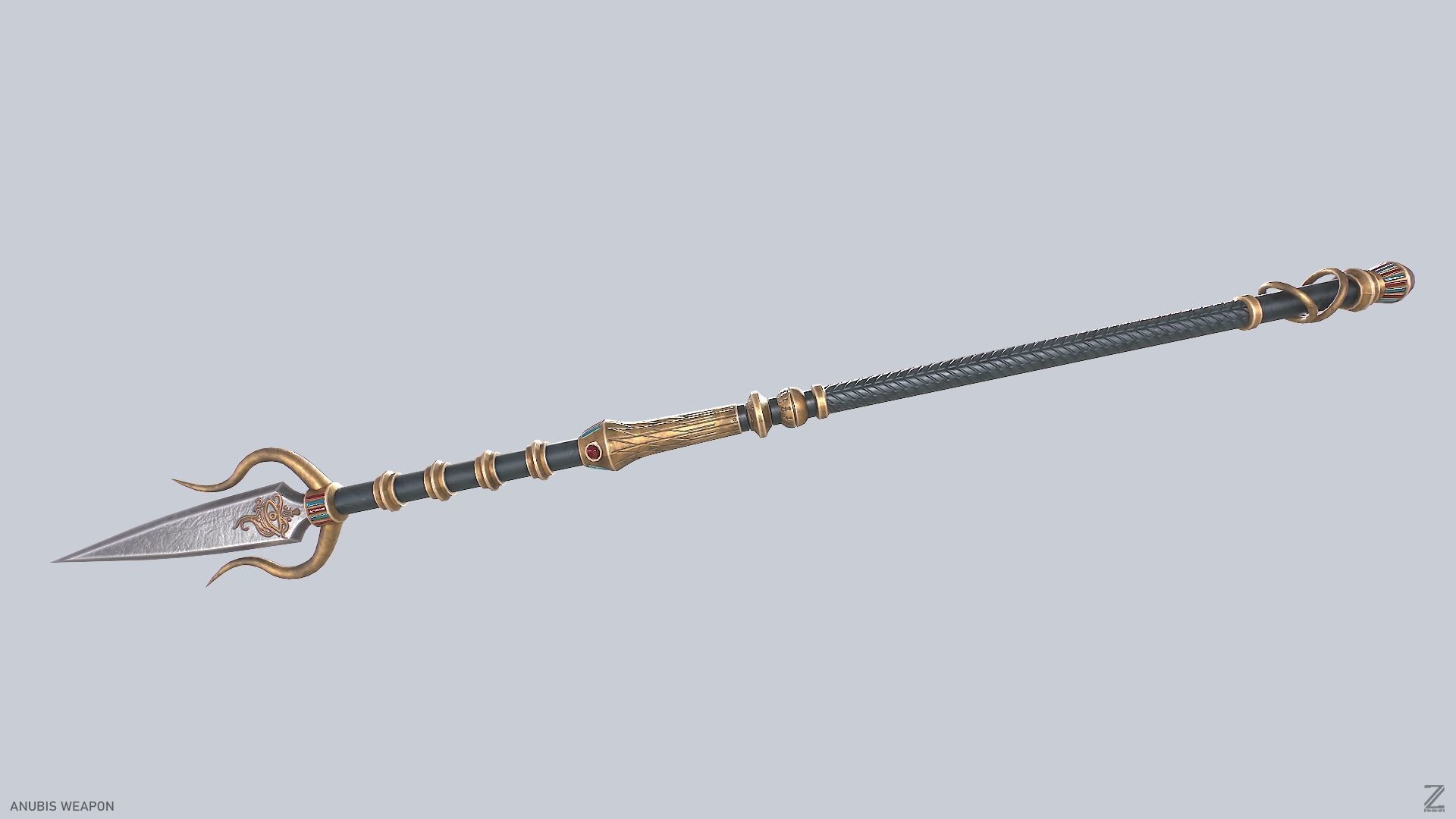 Anubis weapon Low-poly 3D model_4