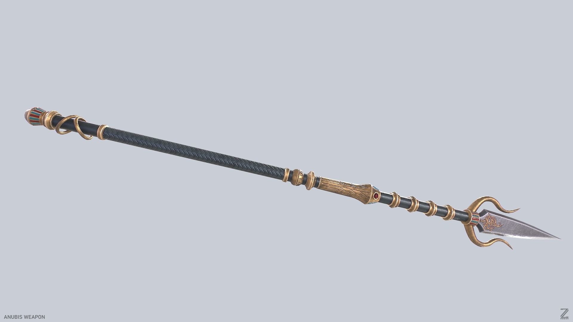 Anubis weapon Low-poly 3D model_6