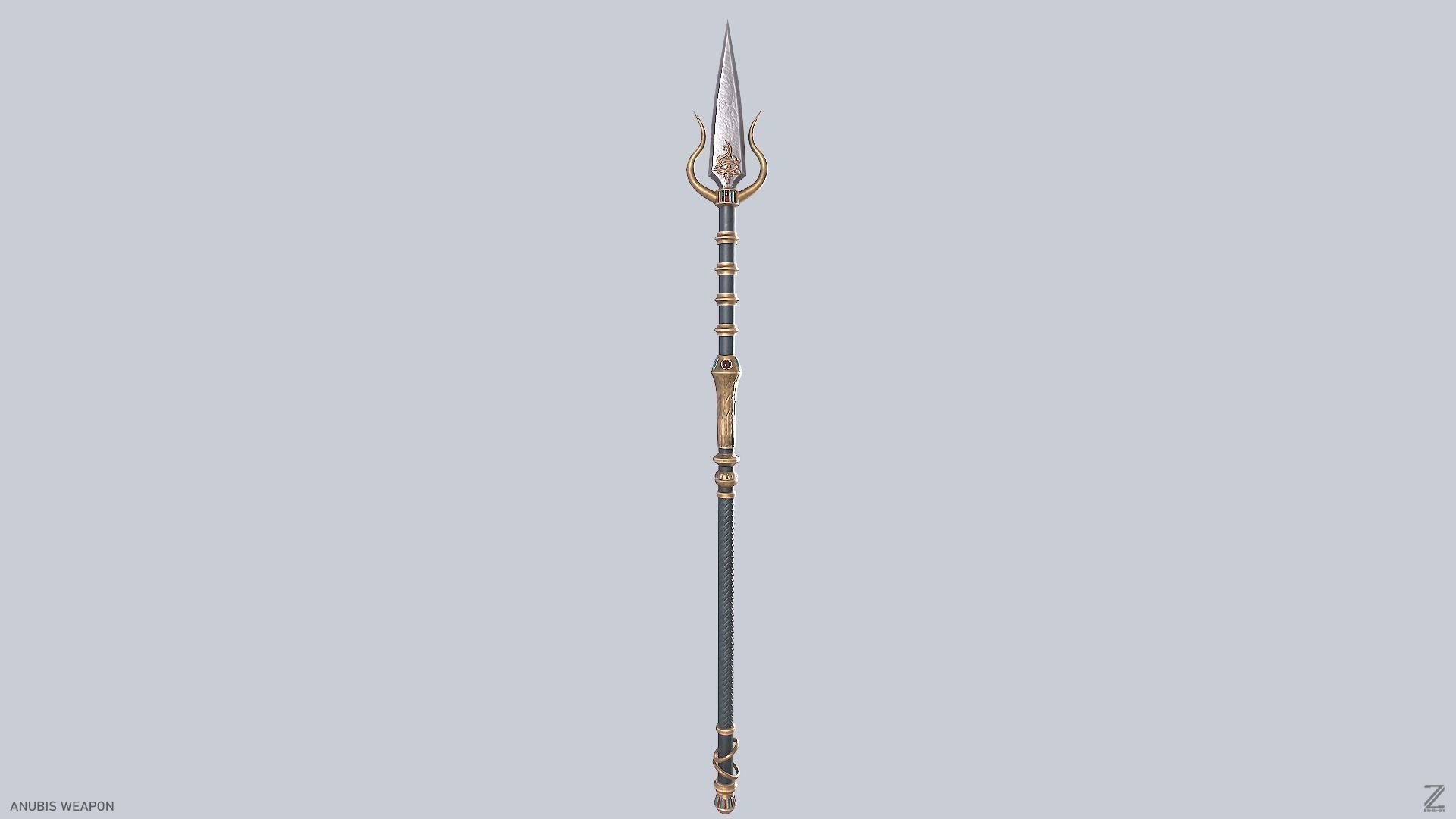 Anubis weapon Low-poly 3D model_2