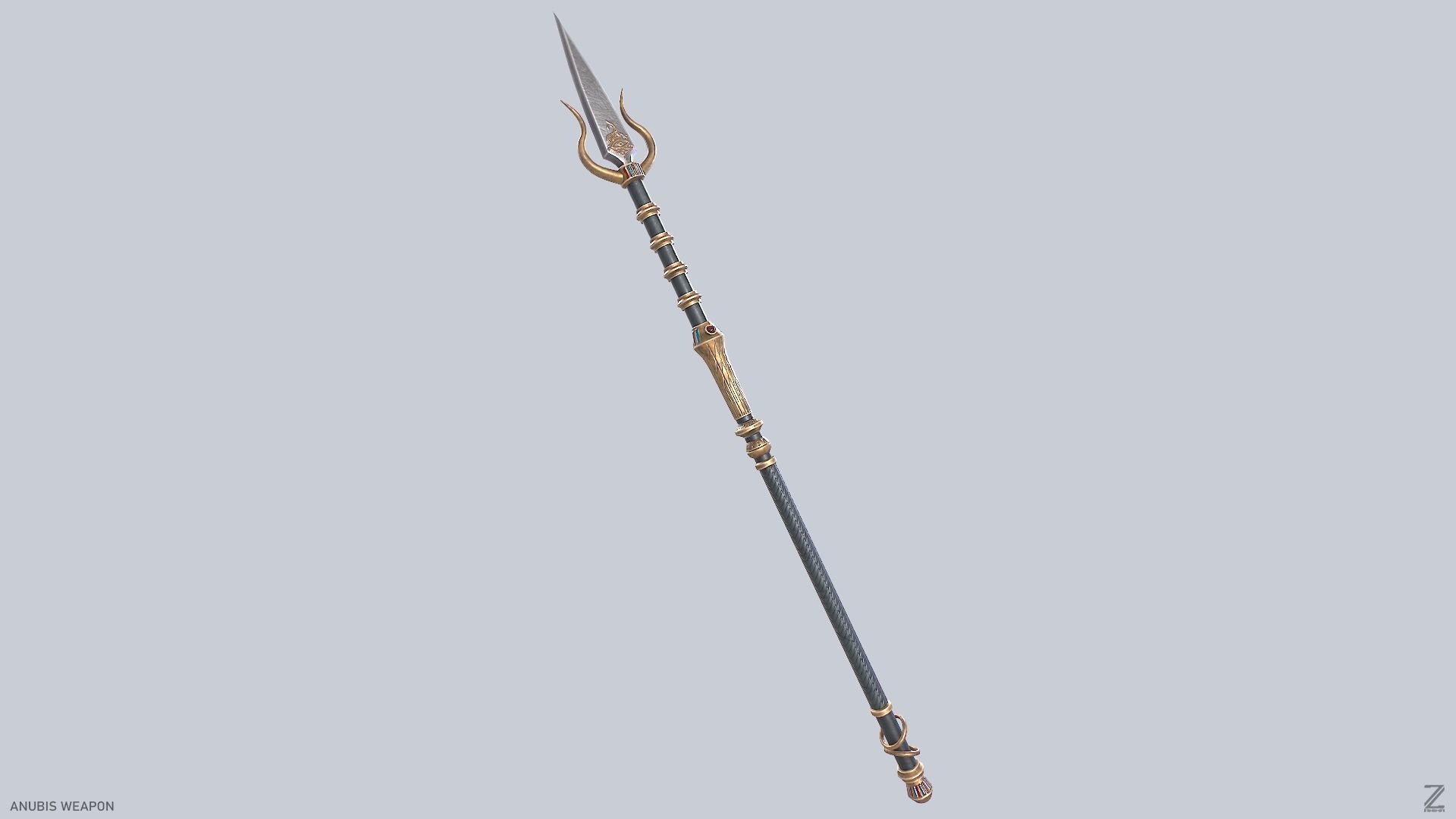 Anubis weapon Low-poly 3D model_8