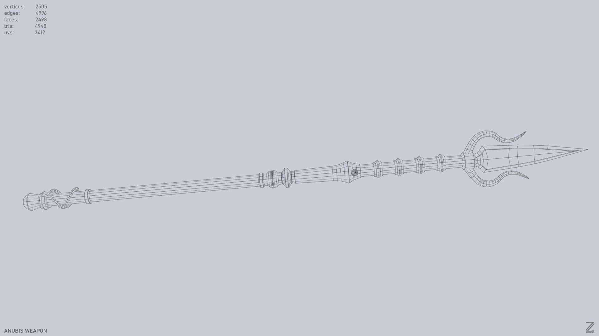 Anubis weapon Low-poly 3D model_14