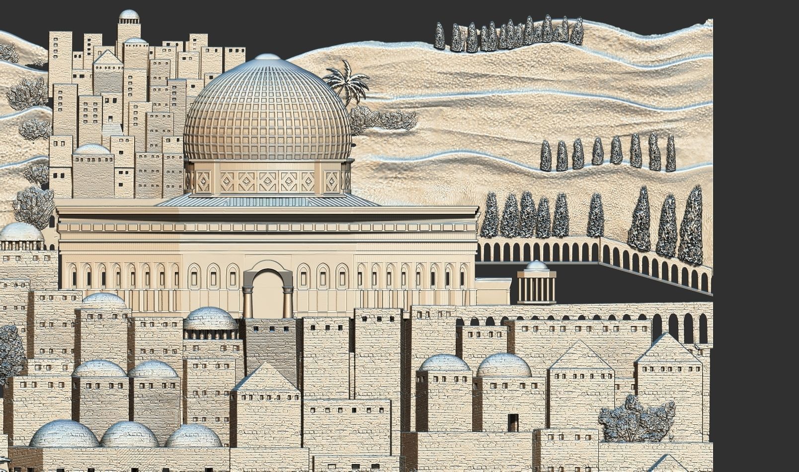 Masjid  Aqsa dome of rock Painting  3d printable model cnc 3D print model_3