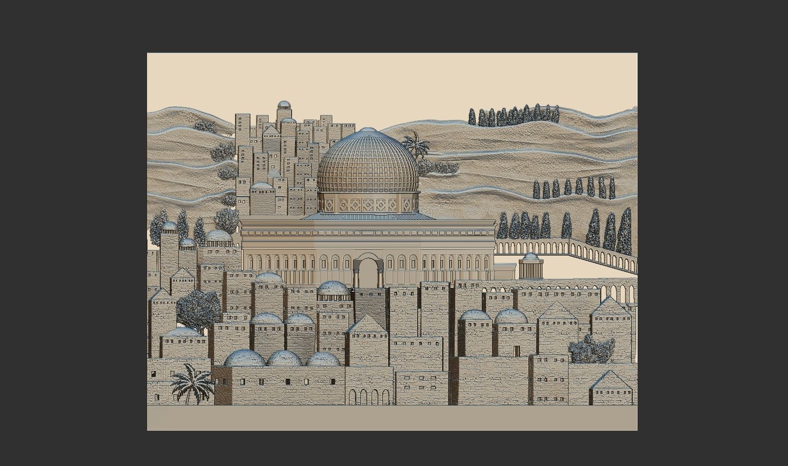 Masjid  Aqsa dome of rock Painting  3d printable model cnc 3D print model_1