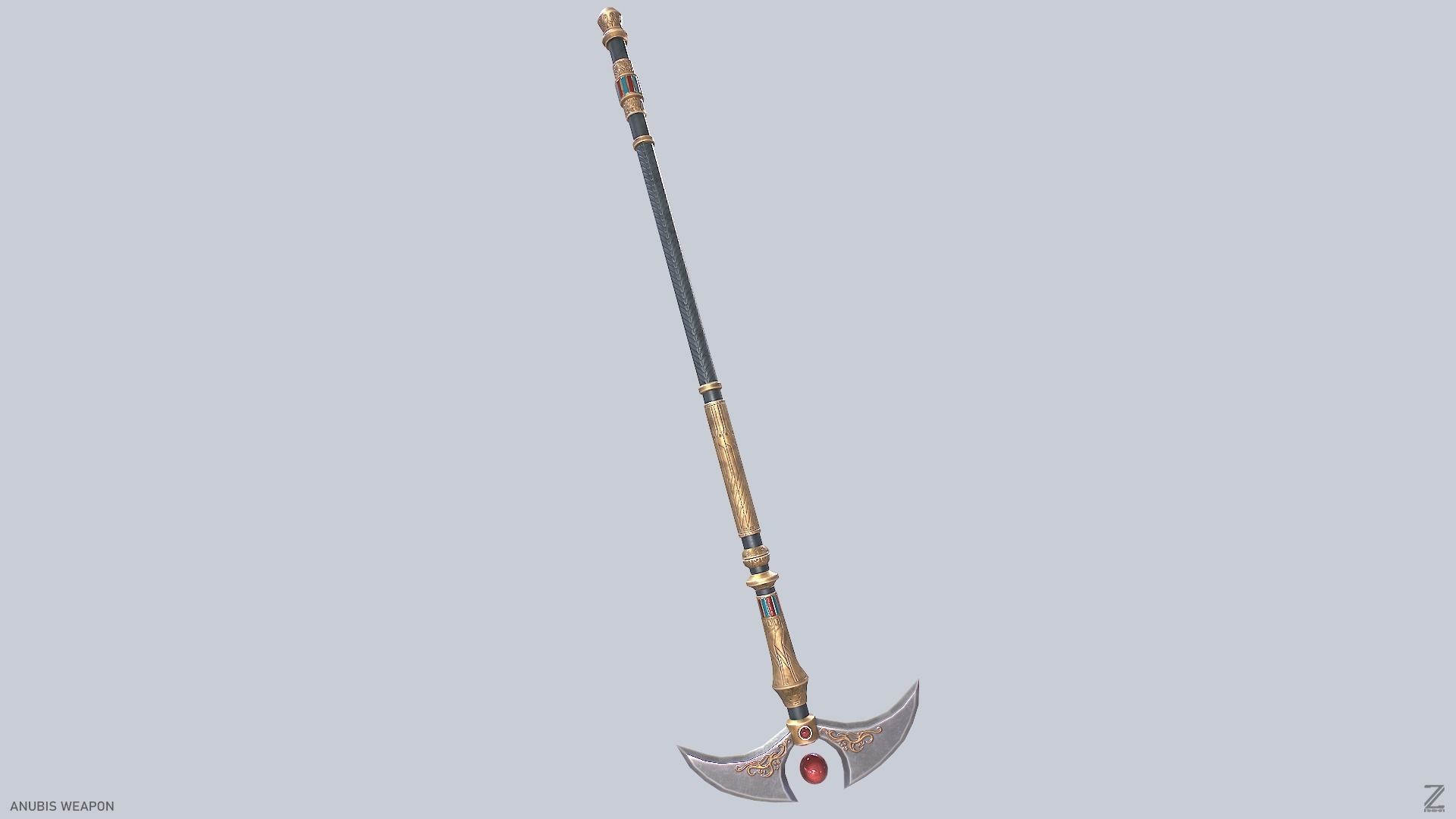 Anubis weapon Low-poly 3D model_6