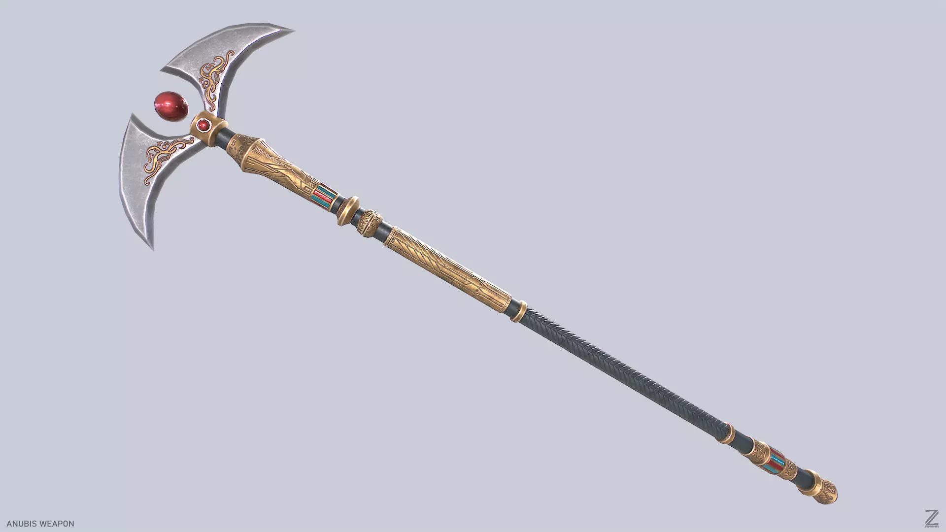 Anubis weapon Low-poly 3D model_0