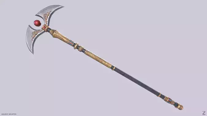 Anubis weapon Low-poly 3D model