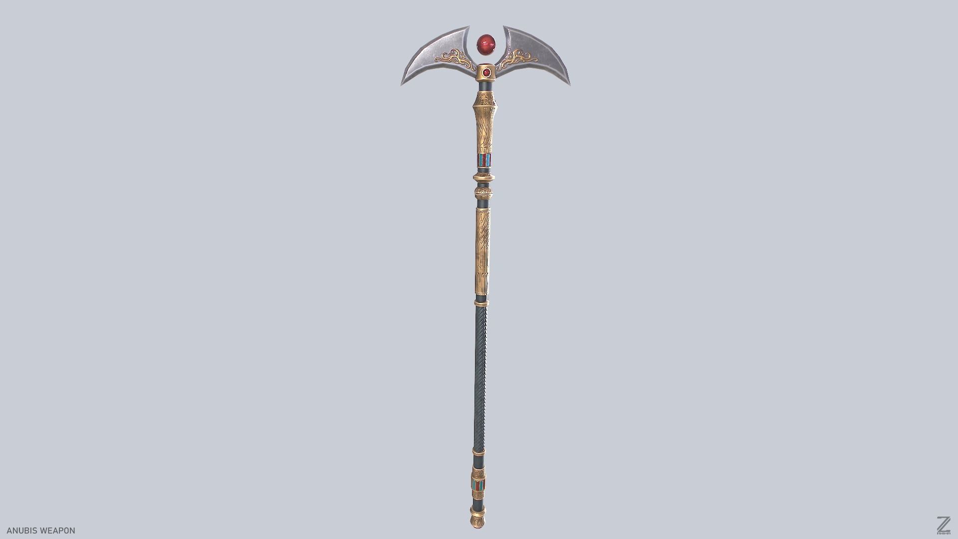 Anubis weapon Low-poly 3D model_2