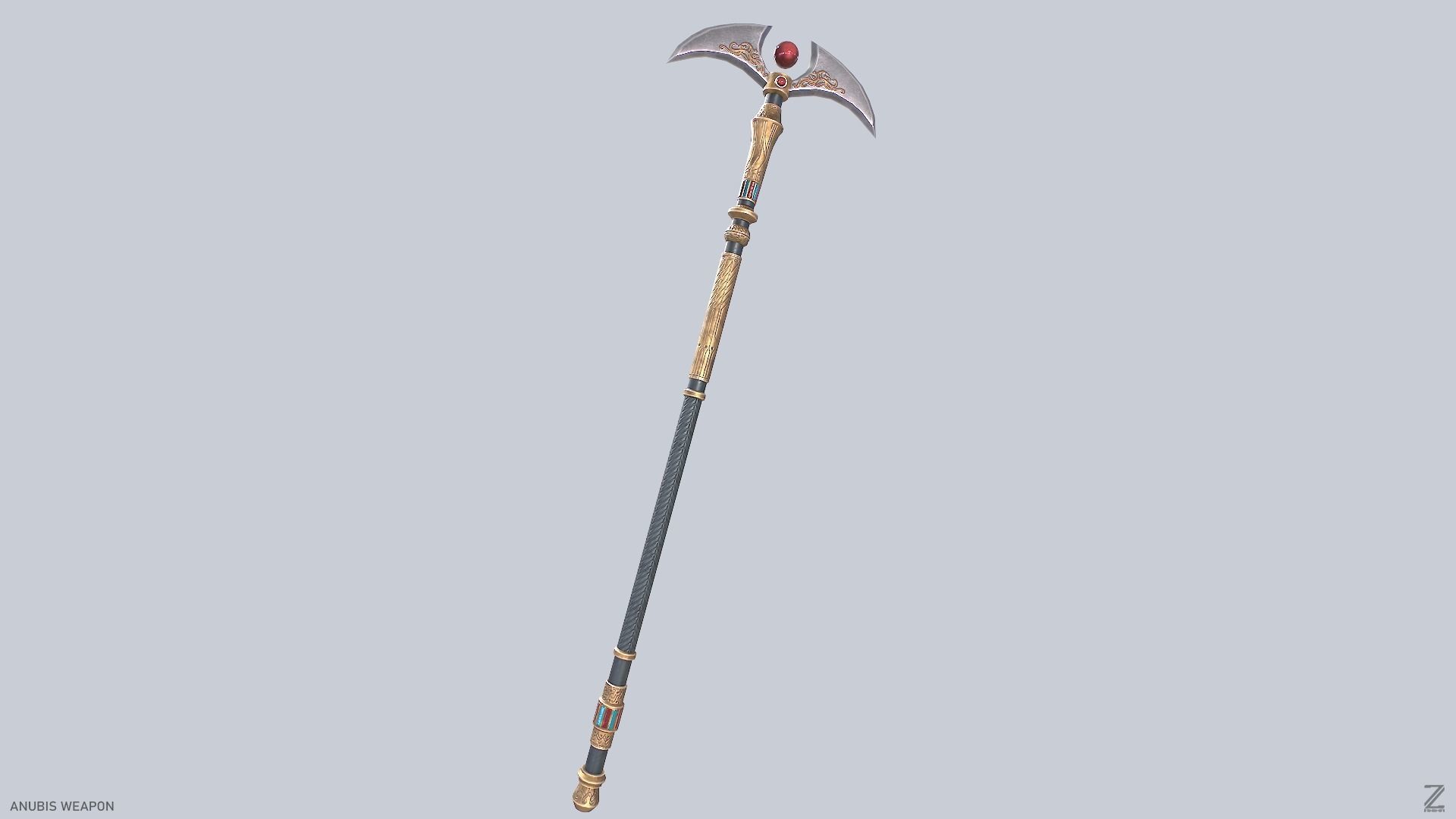 Anubis weapon Low-poly 3D model_4