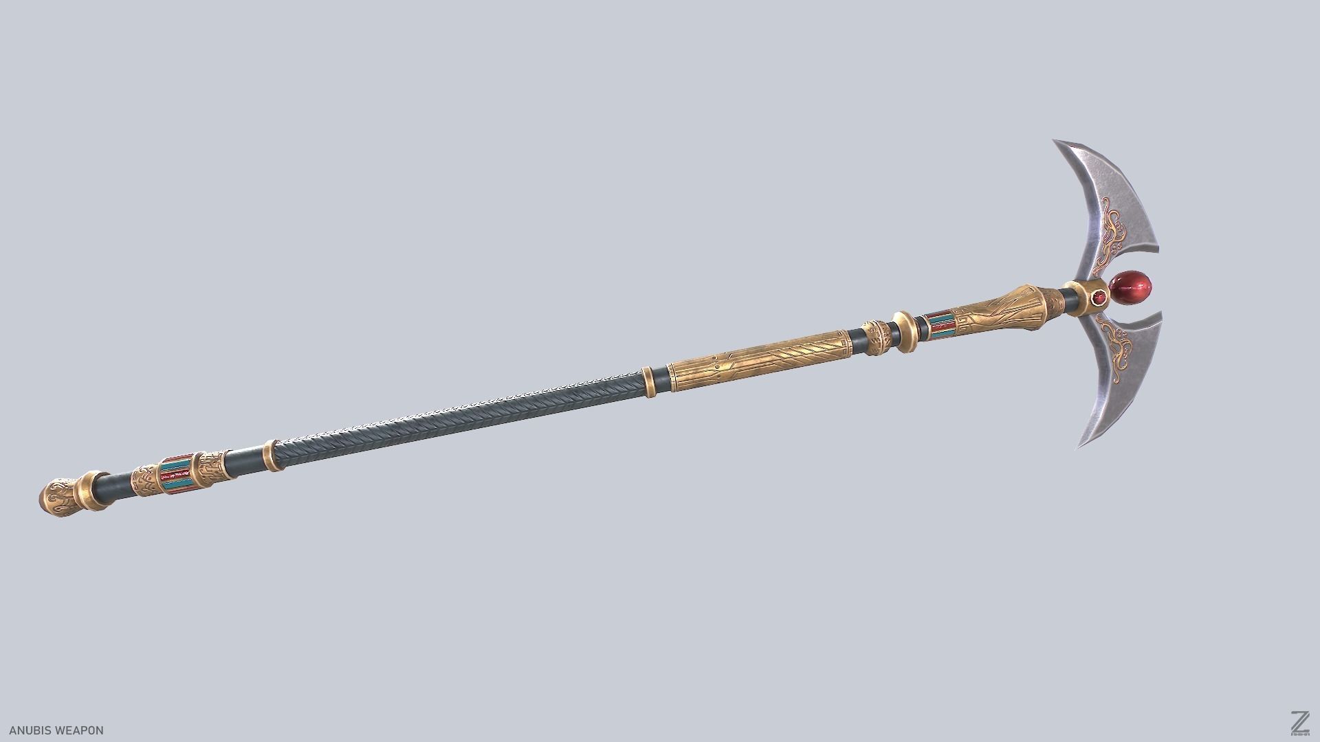 Anubis weapon Low-poly 3D model_5