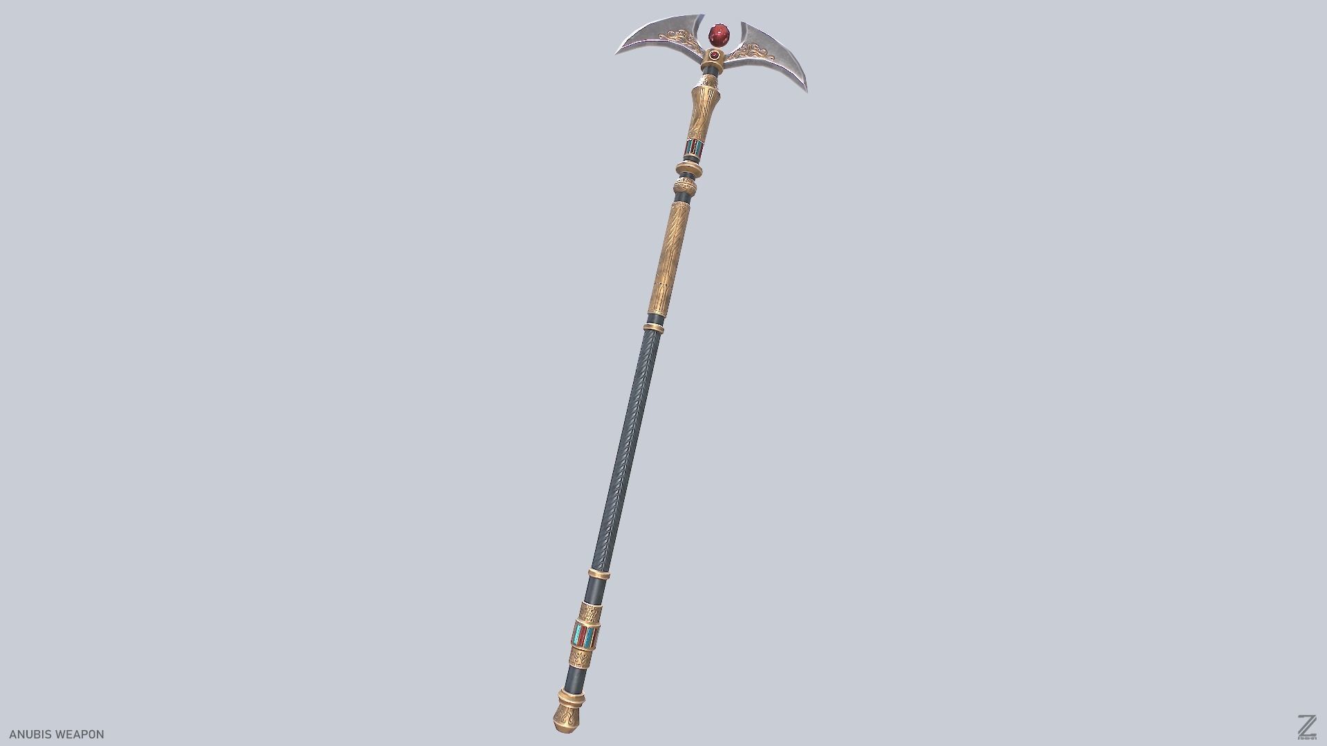 Anubis weapon Low-poly 3D model_8