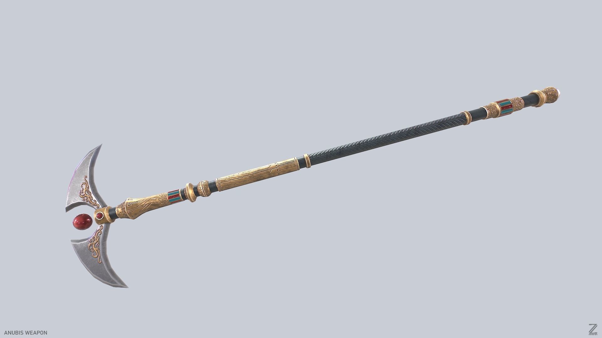 Anubis weapon Low-poly 3D model_7