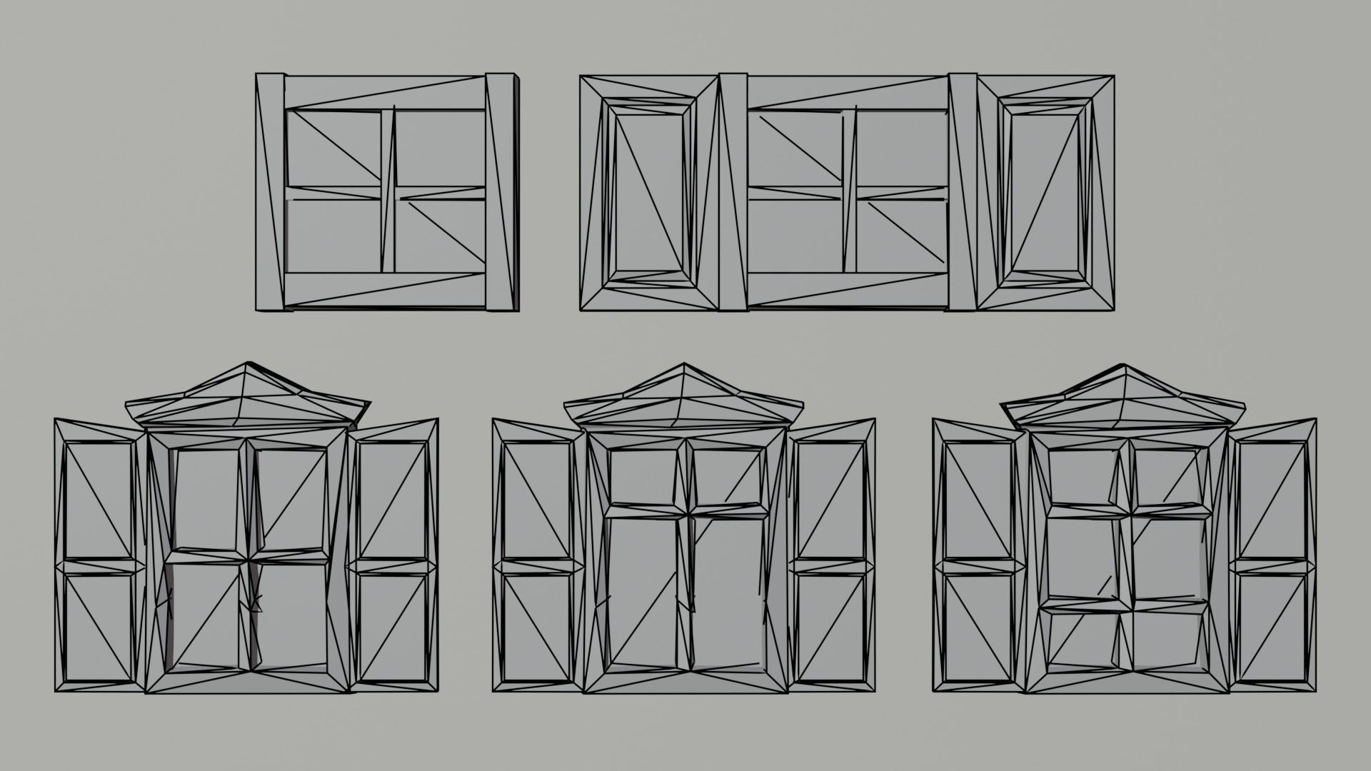 Cartoon fantasy wood windows Polygonal Style Low-poly 3D model_5