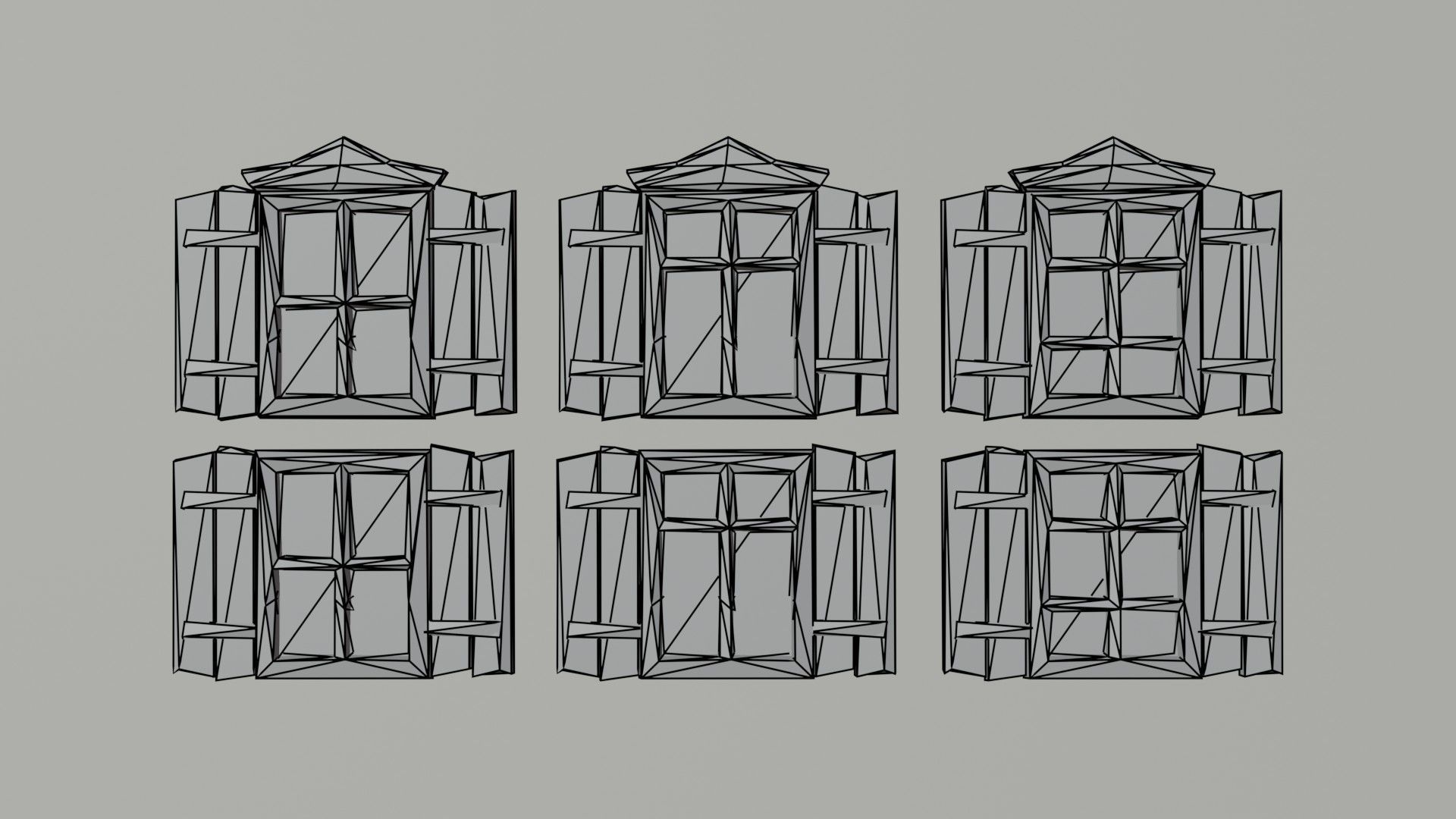 Cartoon fantasy wood windows Polygonal Style Low-poly 3D model_7