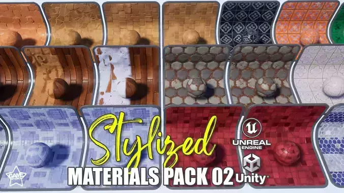 Stylized Material Pack 02 Low-poly 3D model