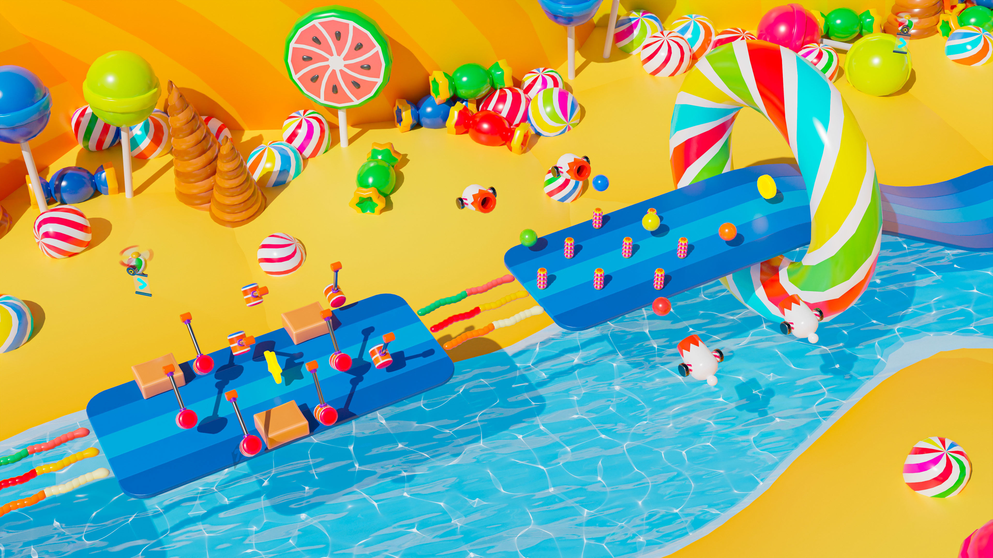 Platformer 4 Candy Low-poly 3D model_29