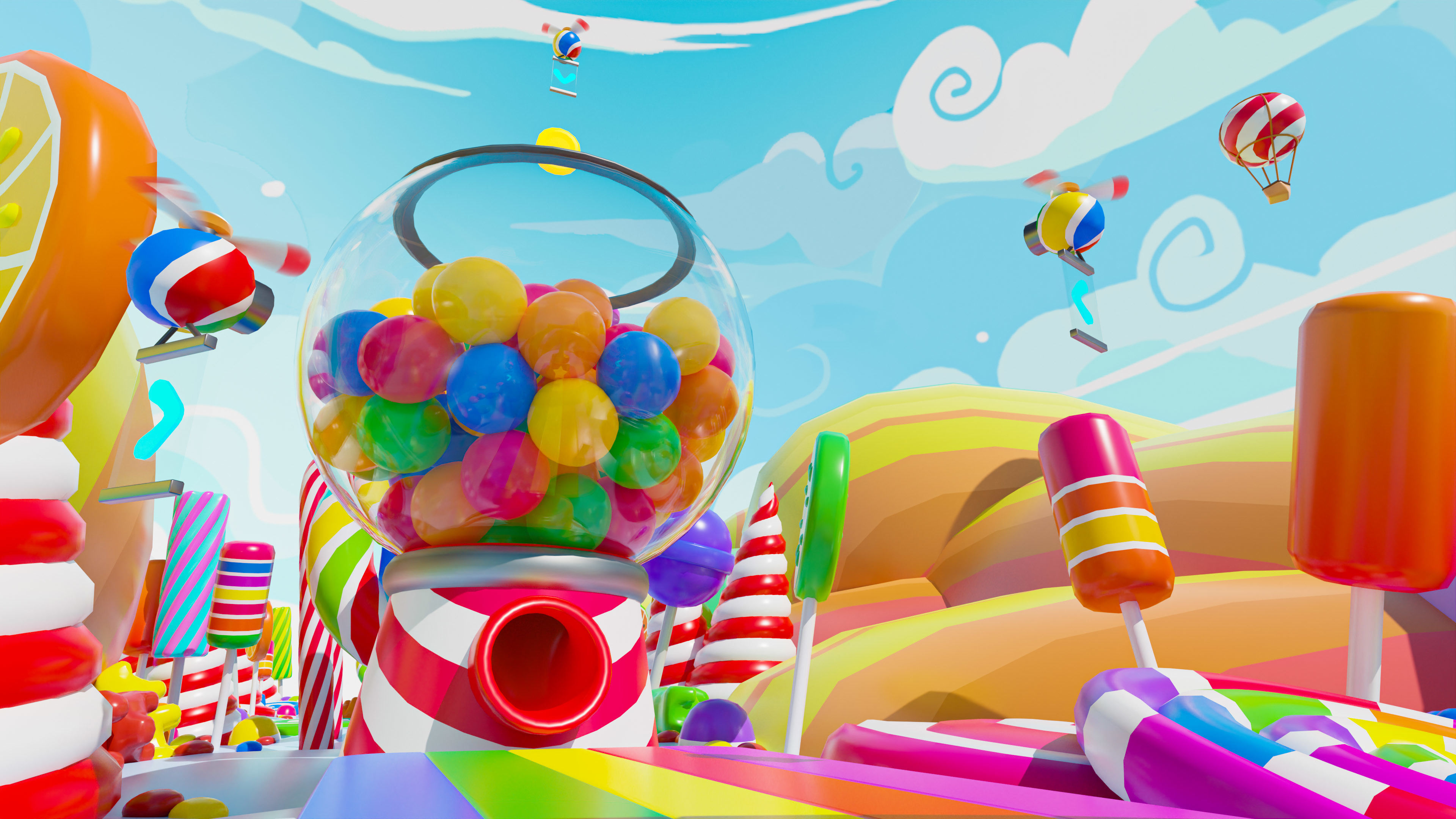 Platformer 4 Candy Low-poly 3D model_4