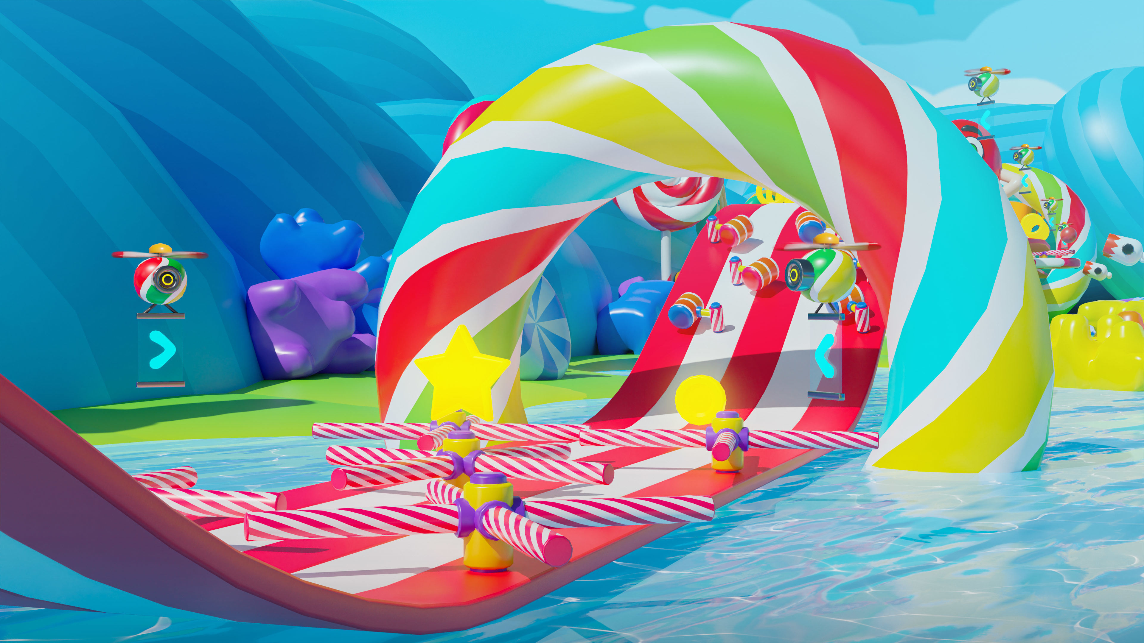 Platformer 4 Candy Low-poly 3D model_10