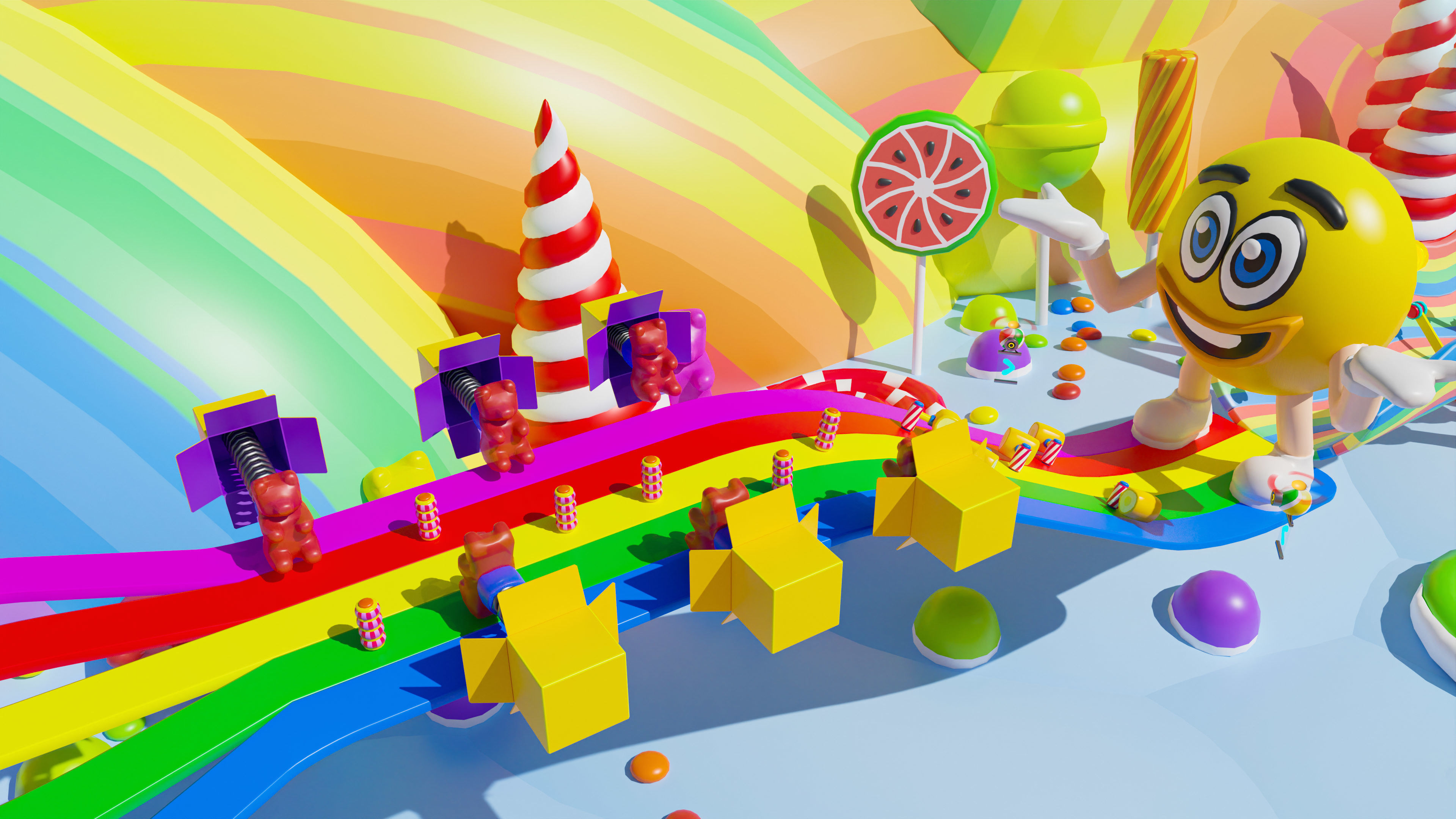 Platformer 4 Candy Low-poly 3D model_39
