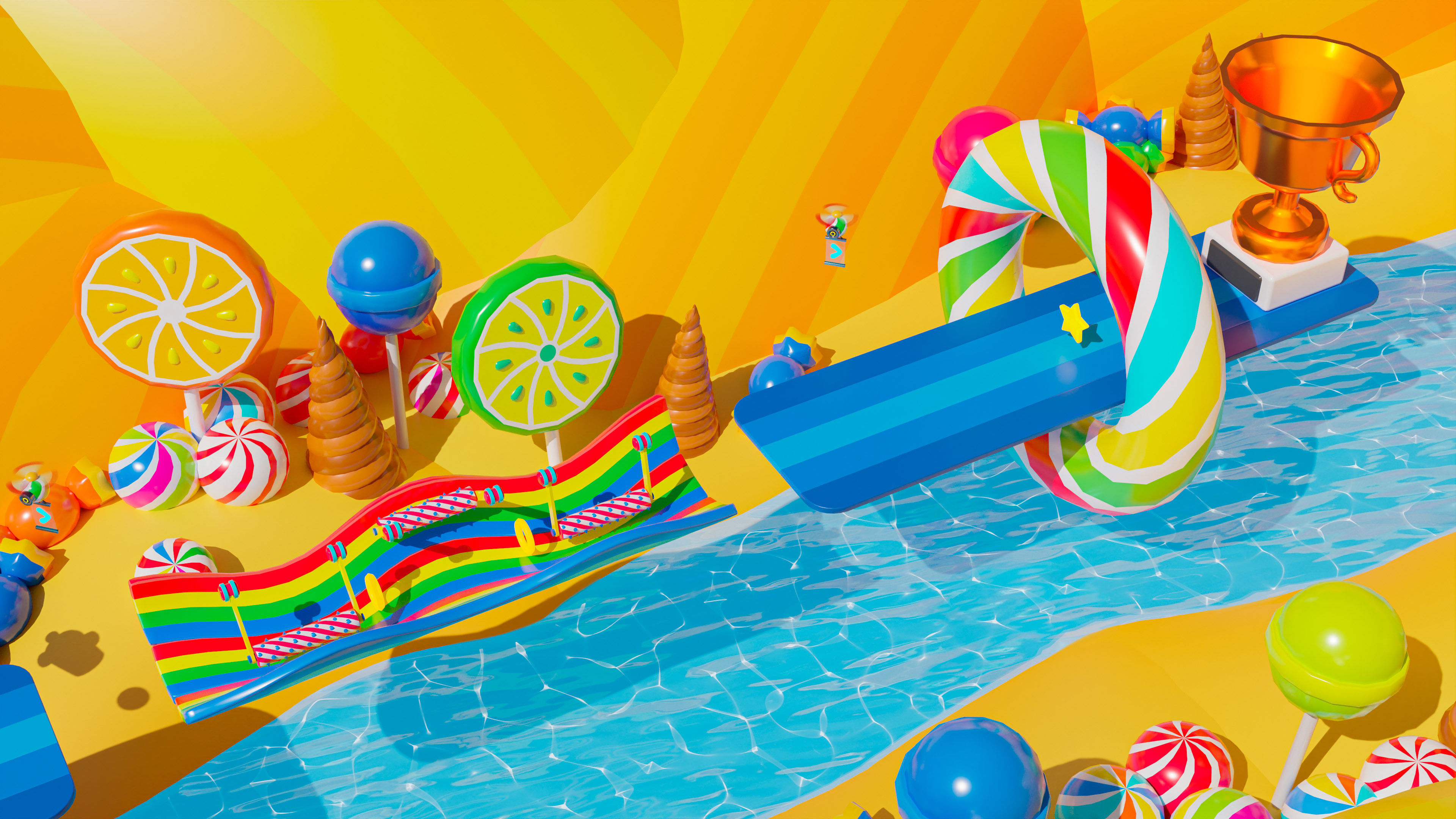 Platformer 4 Candy Low-poly 3D model_32