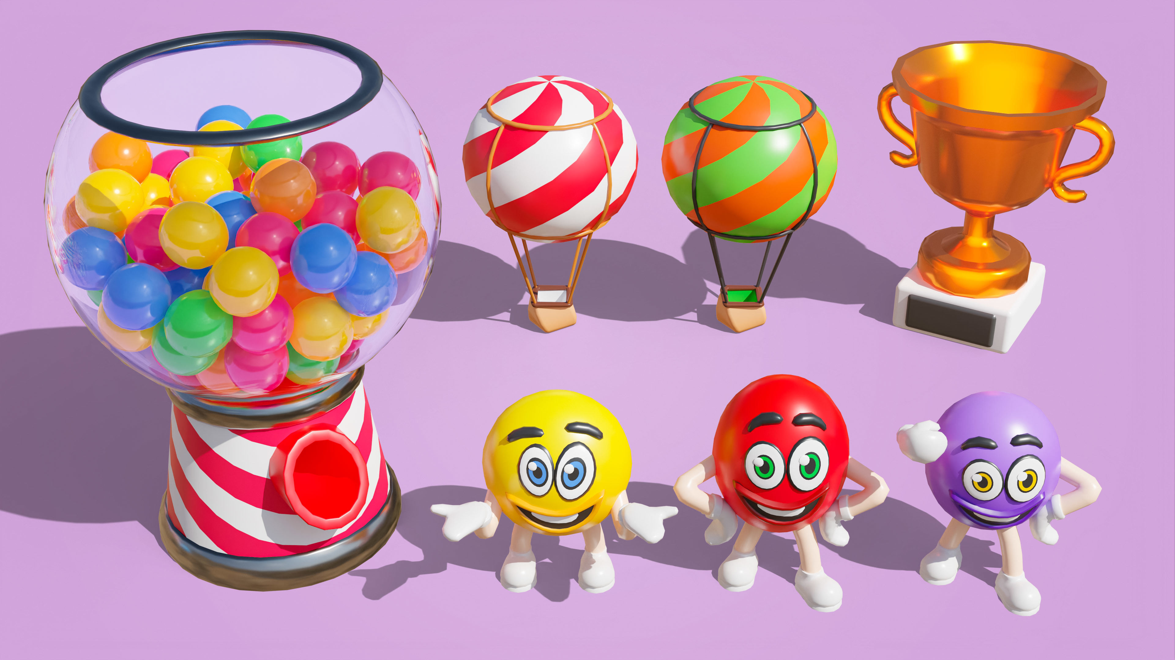 Platformer 4 Candy Low-poly 3D model_59