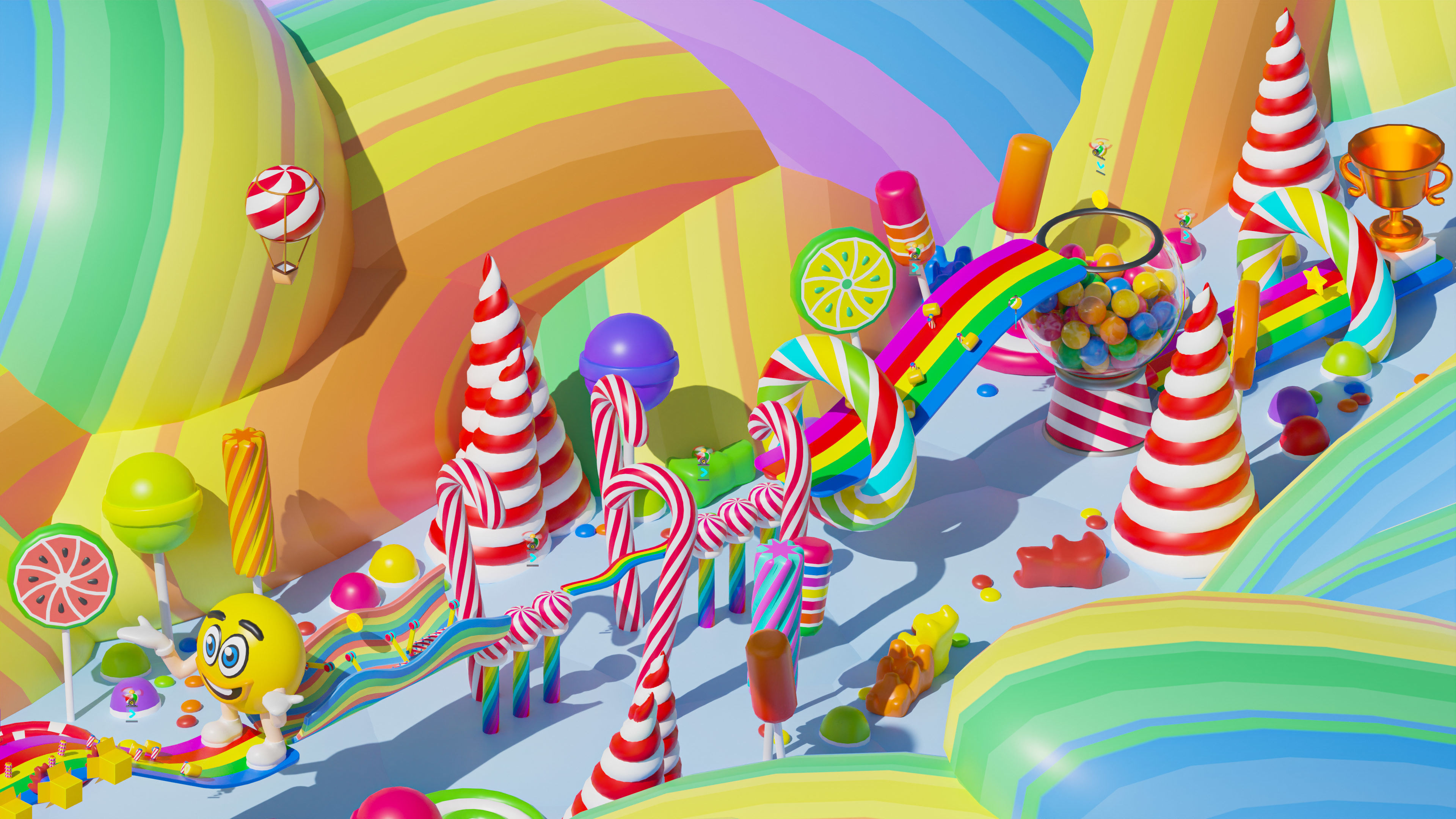 Platformer 4 Candy Low-poly 3D model_17