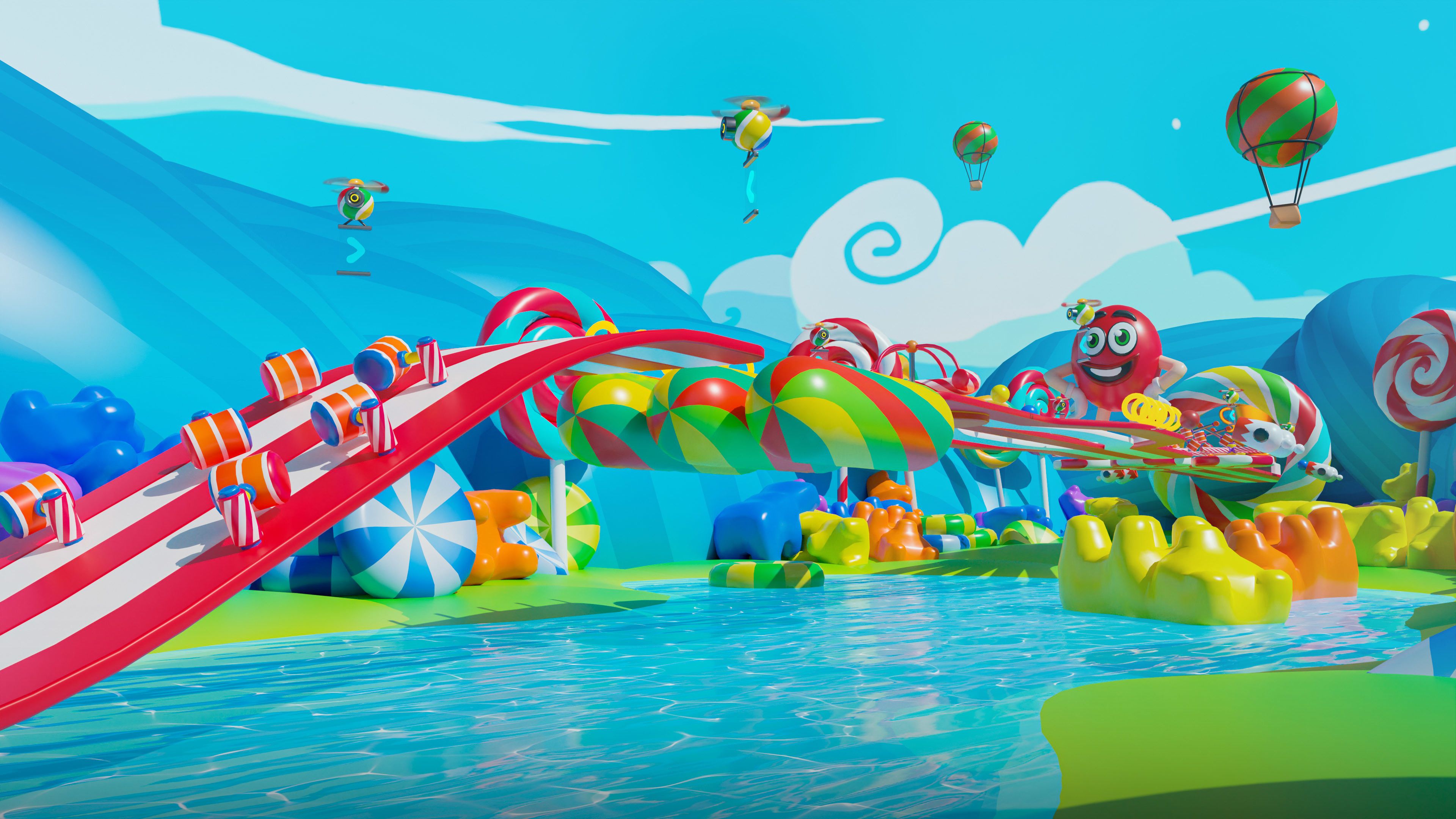 Platformer 4 Candy Low-poly 3D model_38