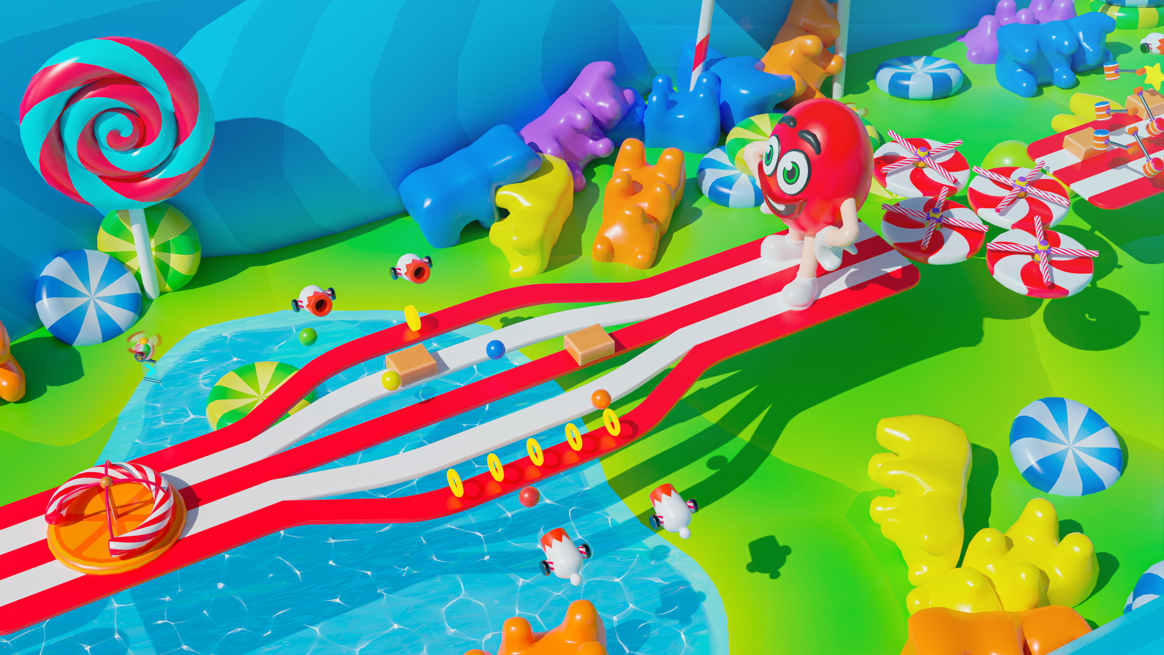 Platformer 4 Candy Low-poly 3D model_35