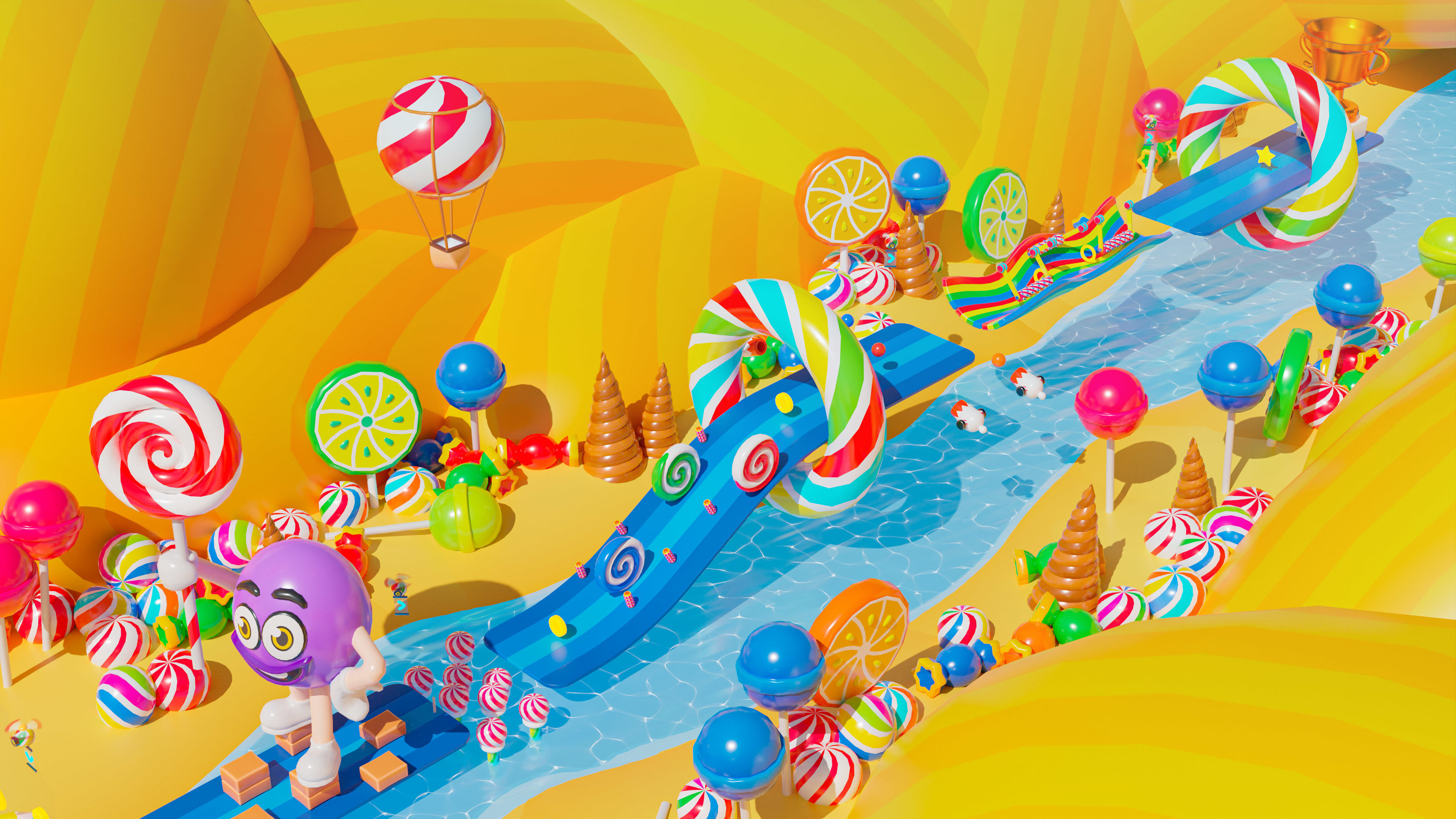 Platformer 4 Candy Low-poly 3D model_20