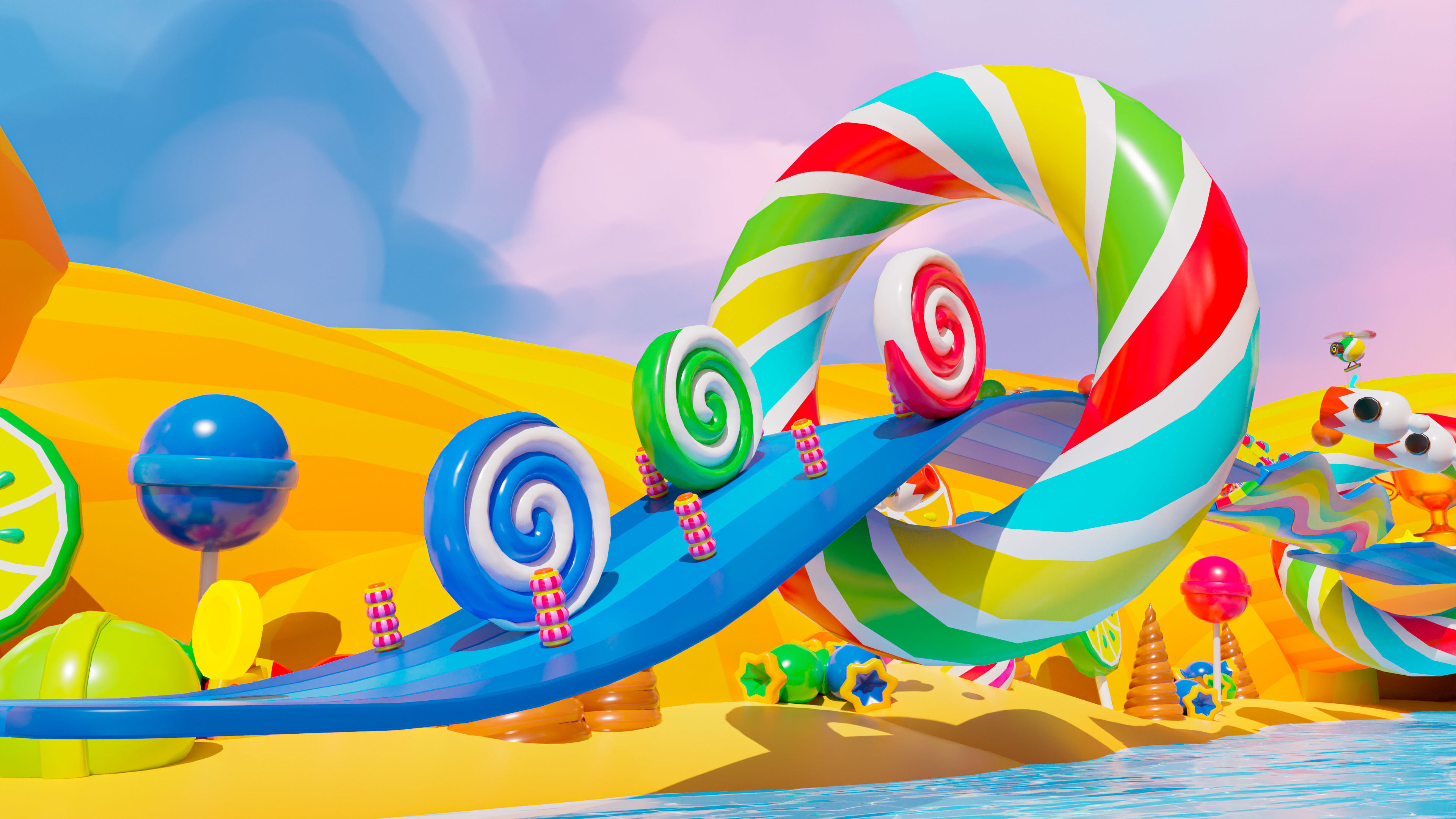 Platformer 4 Candy Low-poly 3D model_47