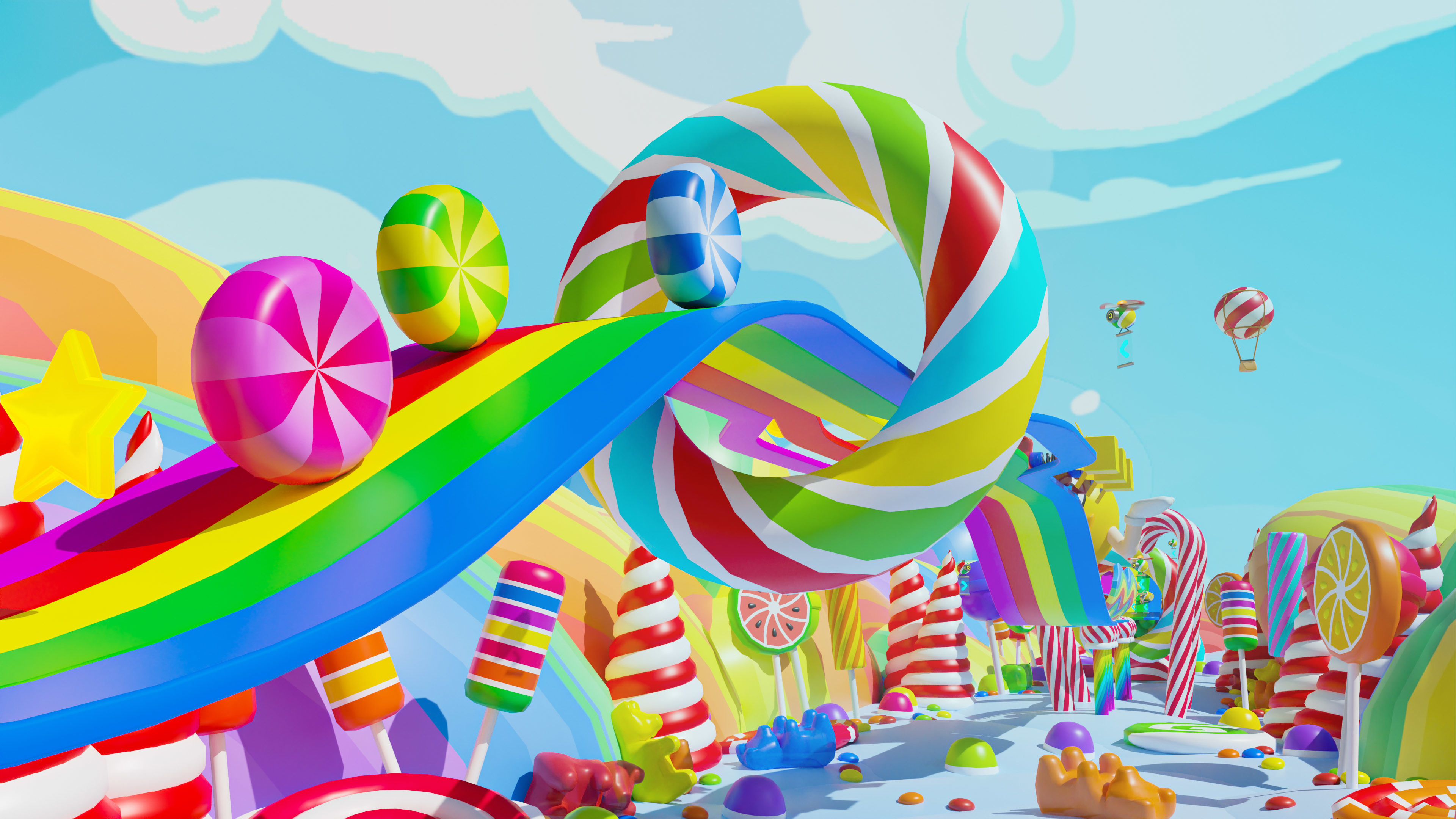 Platformer 4 Candy Low-poly 3D model_5