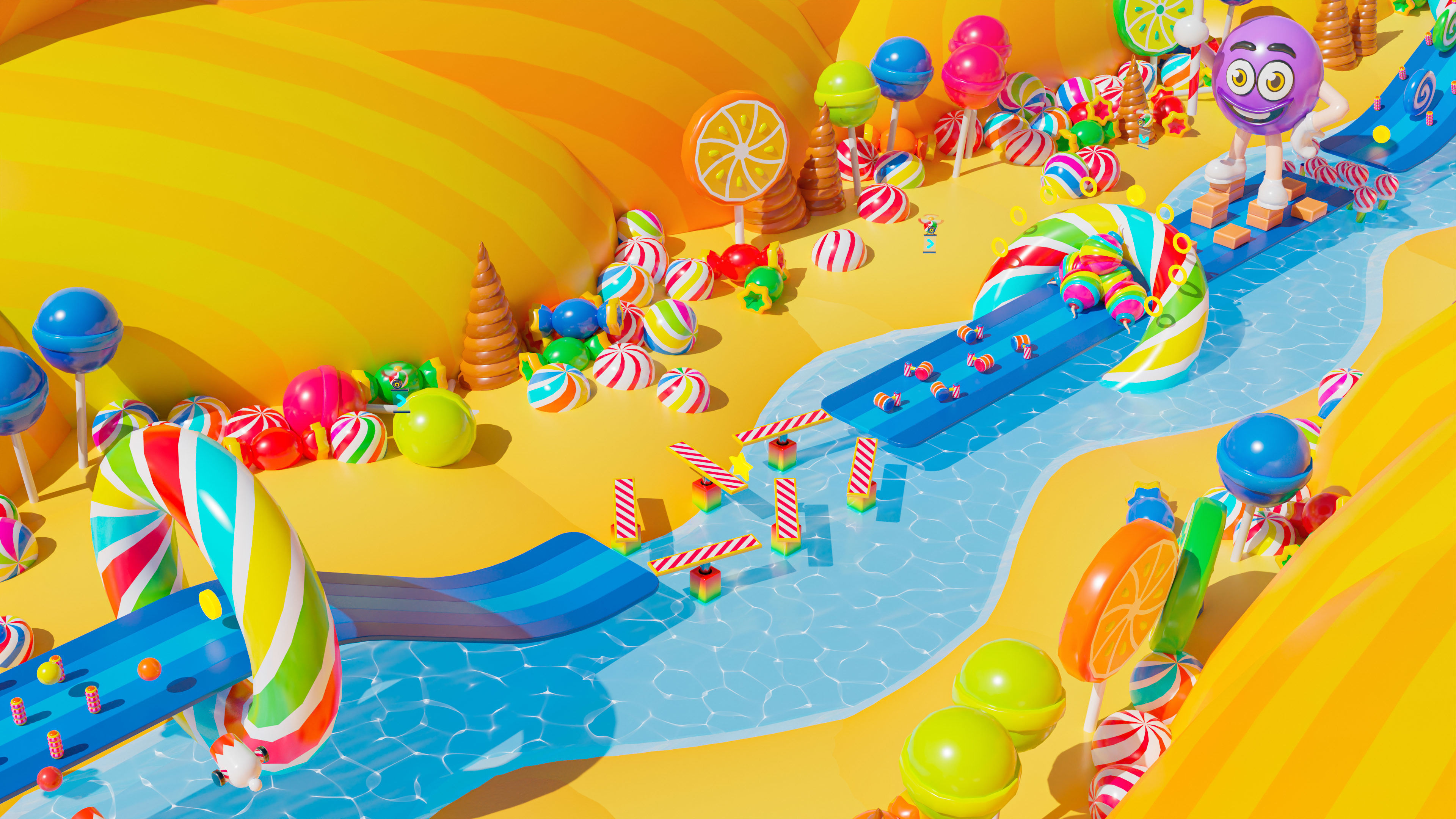 Platformer 4 Candy Low-poly 3D model_19