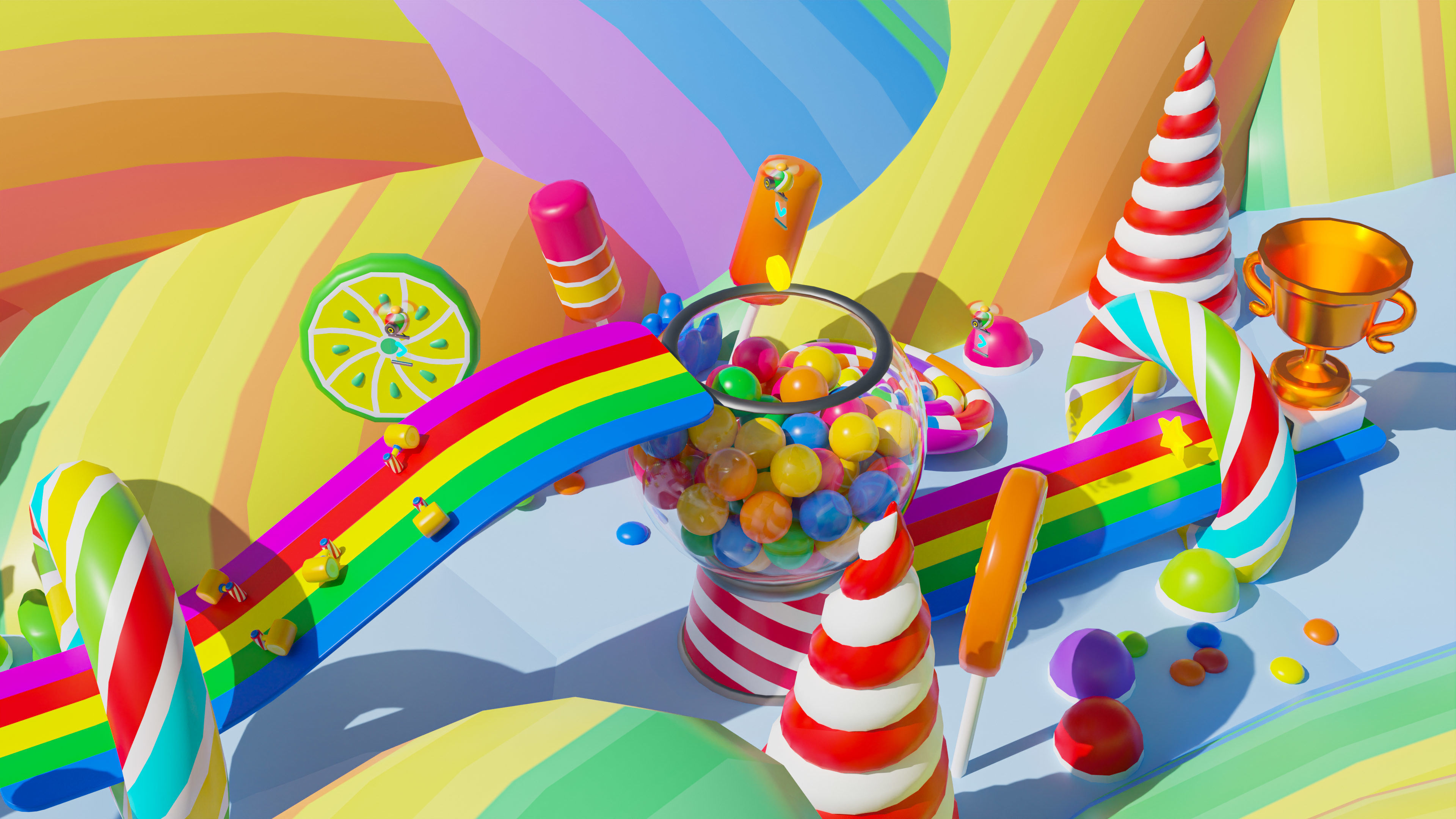 Platformer 4 Candy Low-poly 3D model_27