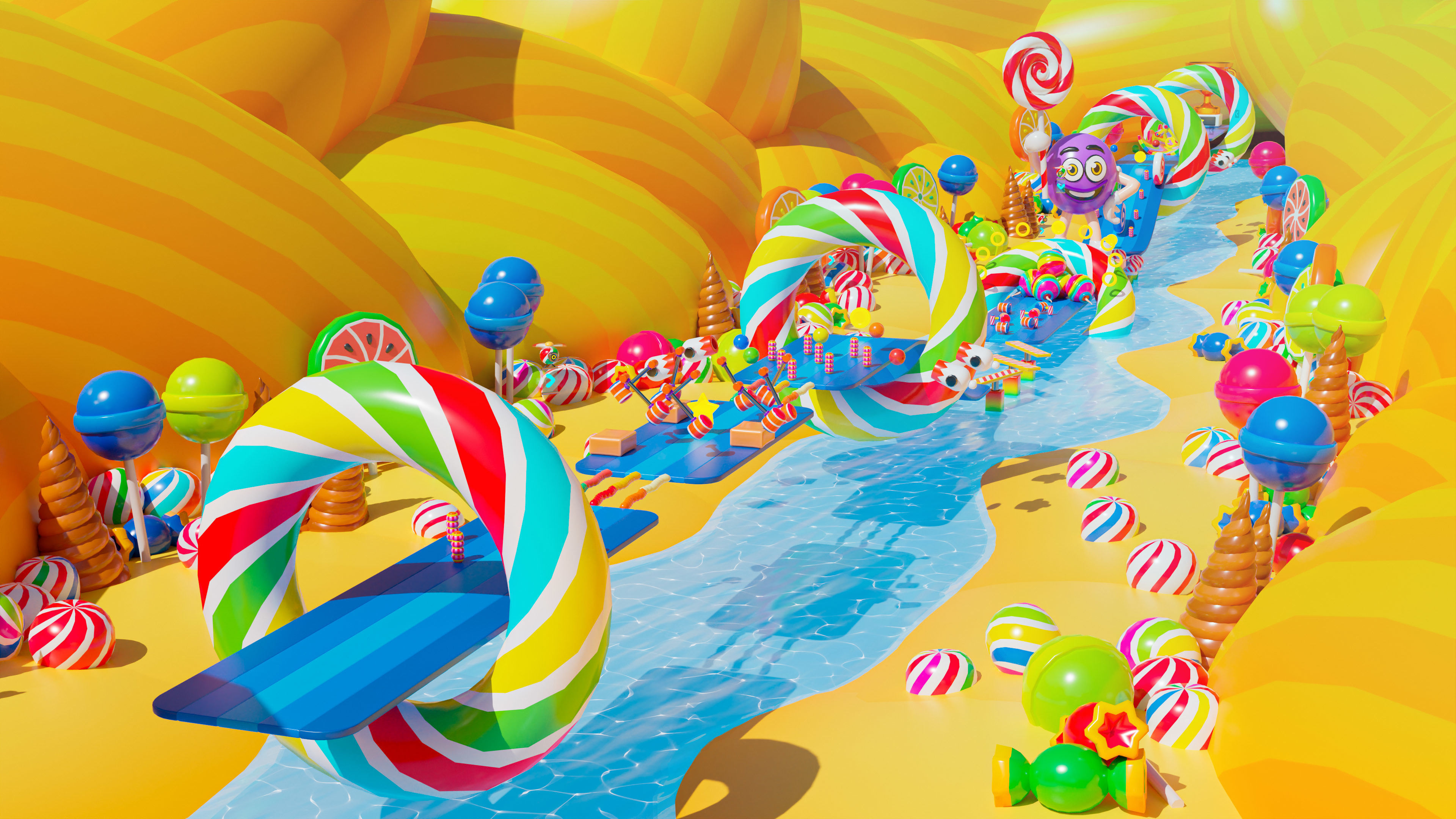 Platformer 4 Candy Low-poly 3D model_14