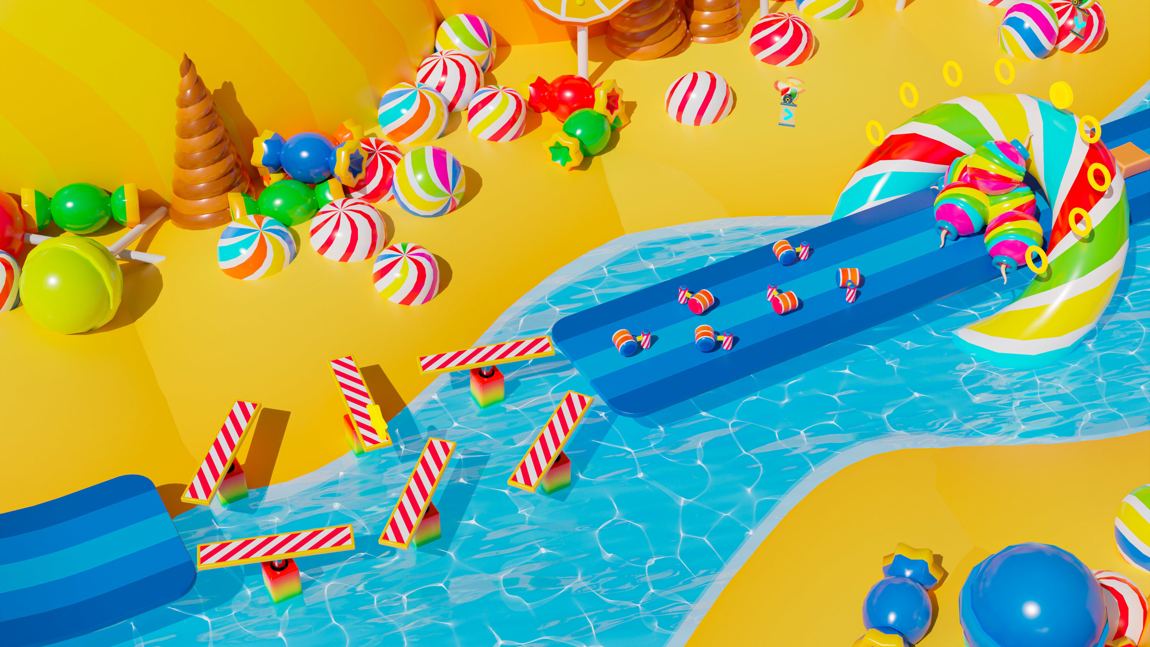 Platformer 4 Candy Low-poly 3D model_30