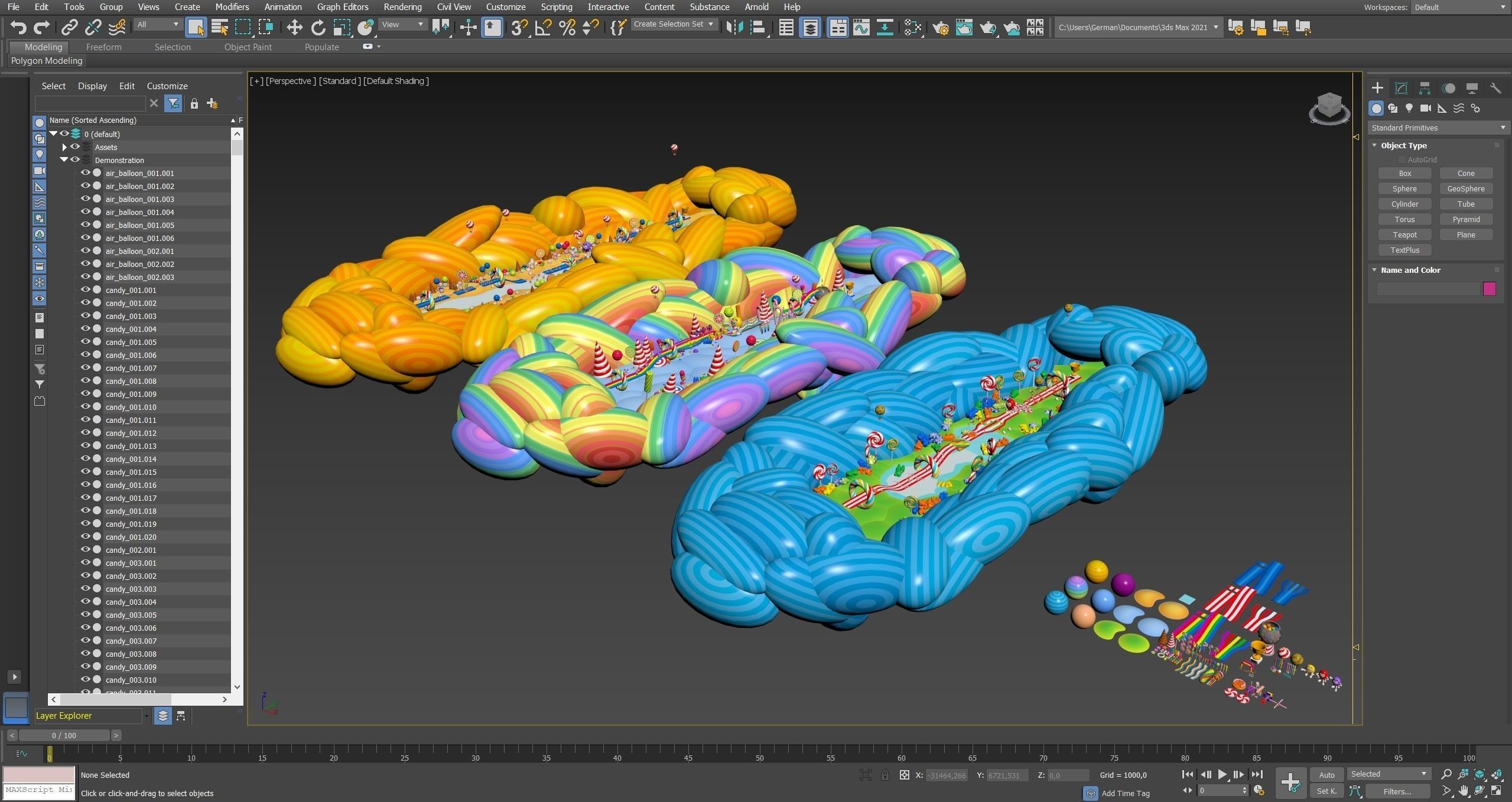 Platformer 4 Candy Low-poly 3D model_68